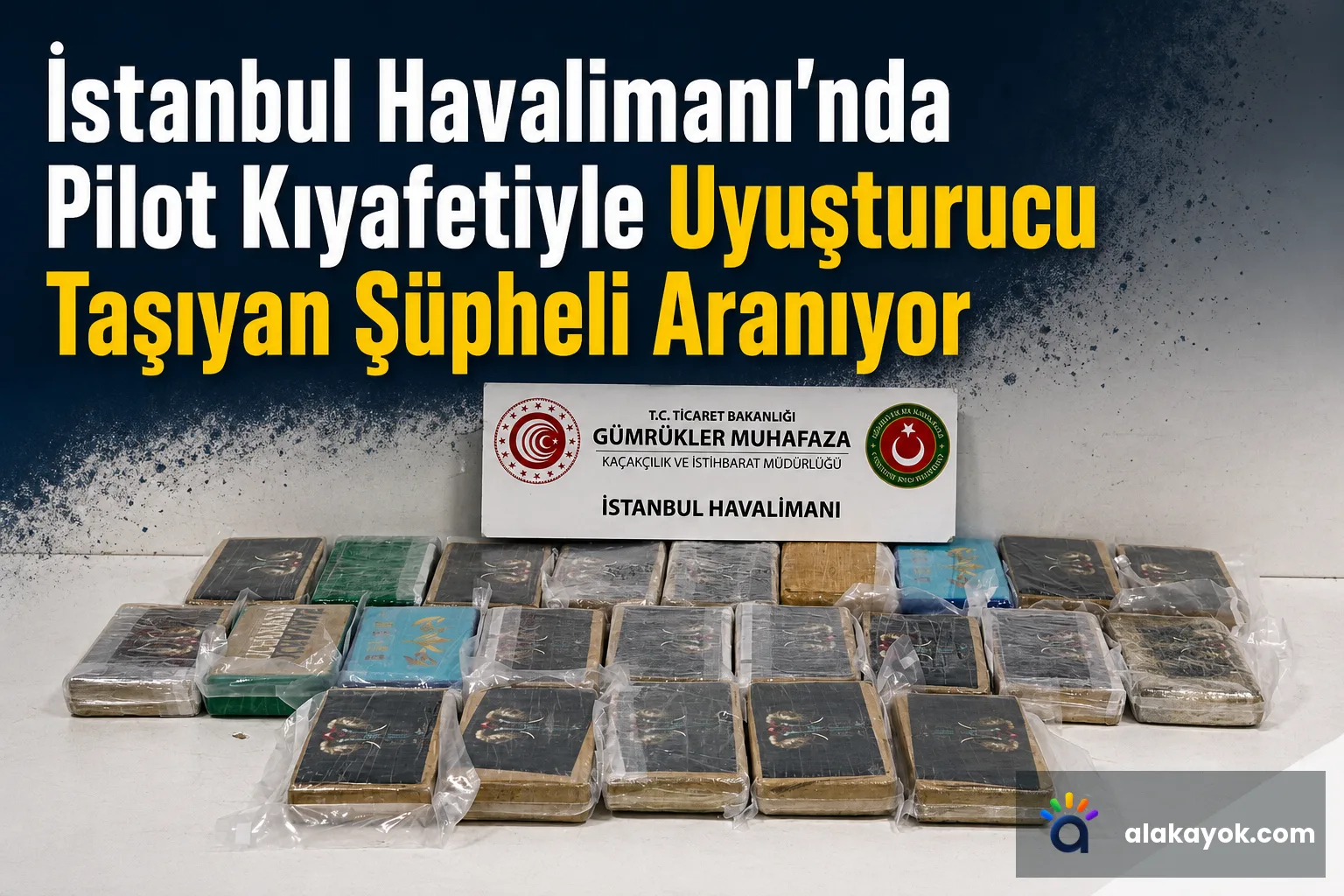 İstanbul Havalimanı'nda Pilot Kıyafetiyle Uyuşturucu Taşıyan Şüpheli Aranıyor