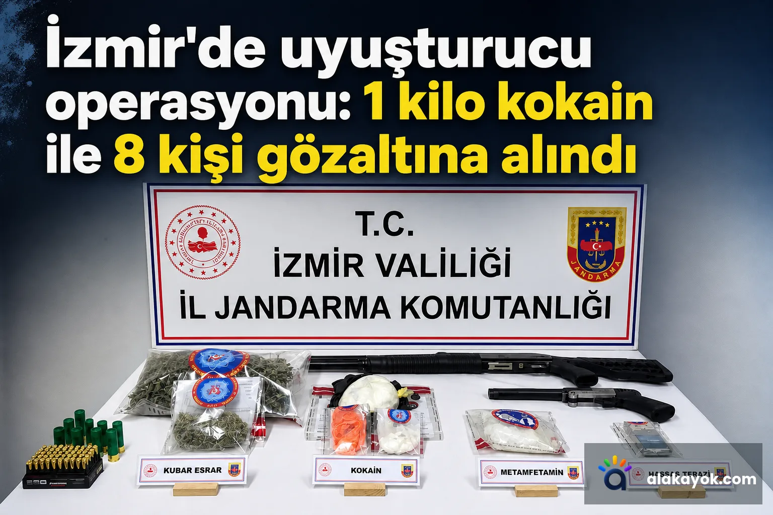 İzmir'de uyuşturucu operasyonu: 1 kilo kokain ile 8 kişi gözaltına alındı