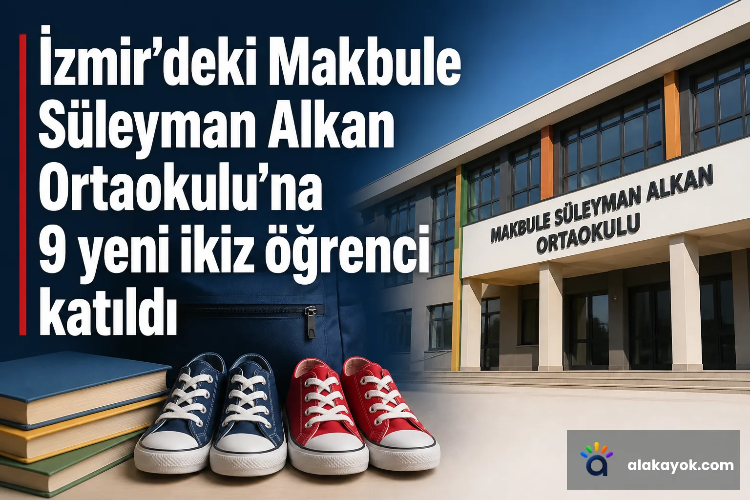 İzmir'deki Makbule Süleyman Alkan Ortaokulu'na 9 yeni ikiz öğrenci katıldı