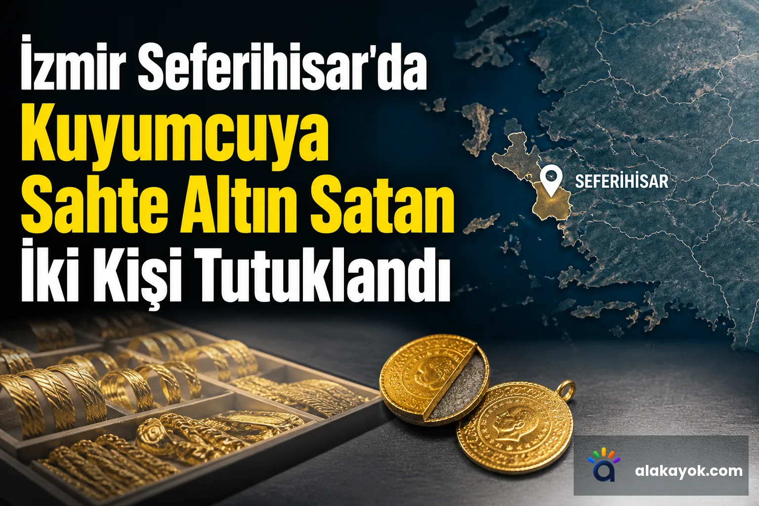İzmir Seferihisar'da Kuyumcuya Sahte Altın Satan İki Kişi Tutuklandı