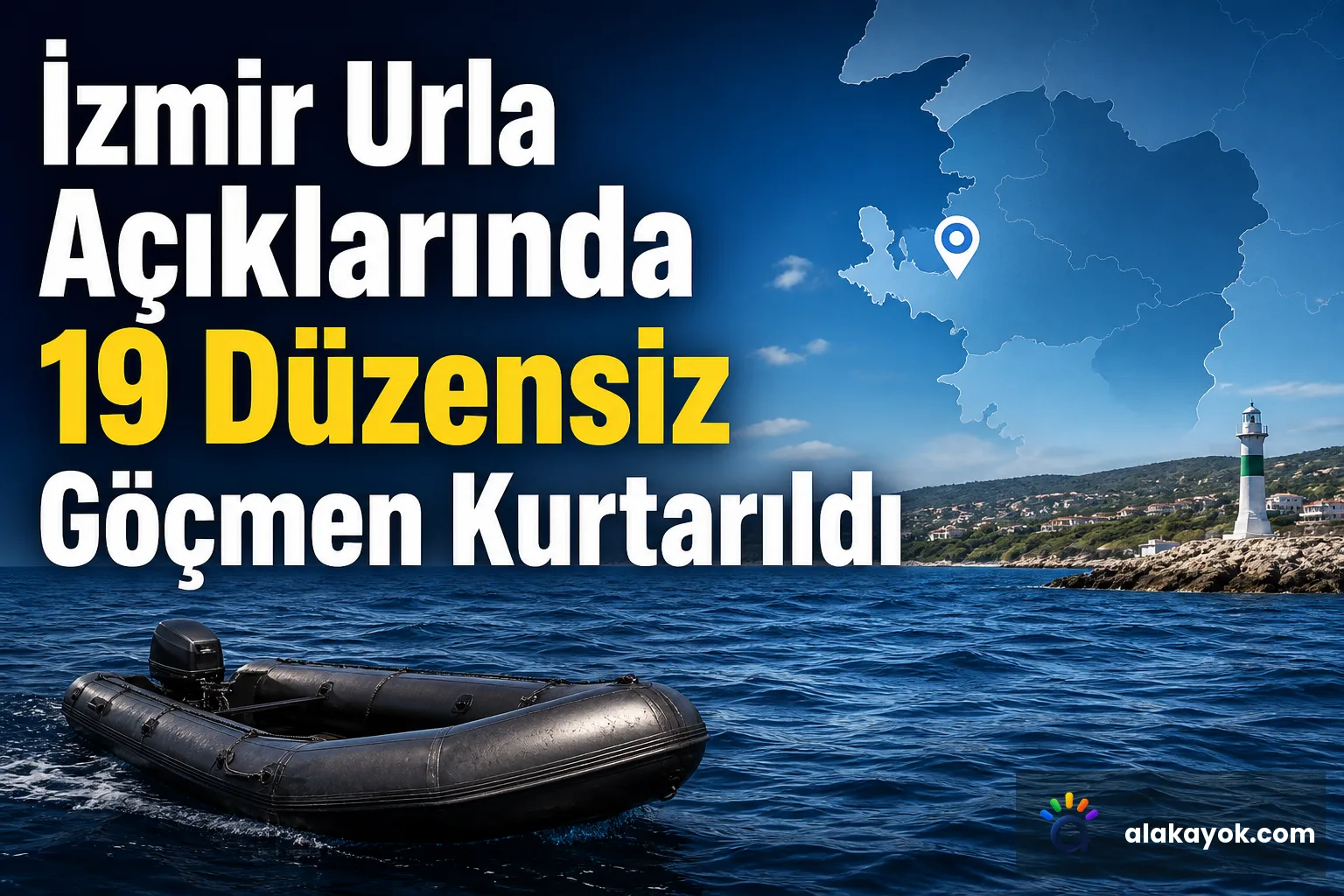 İzmir Urla Açıklarında 19 Düzensiz Göçmen Kurtarıldı