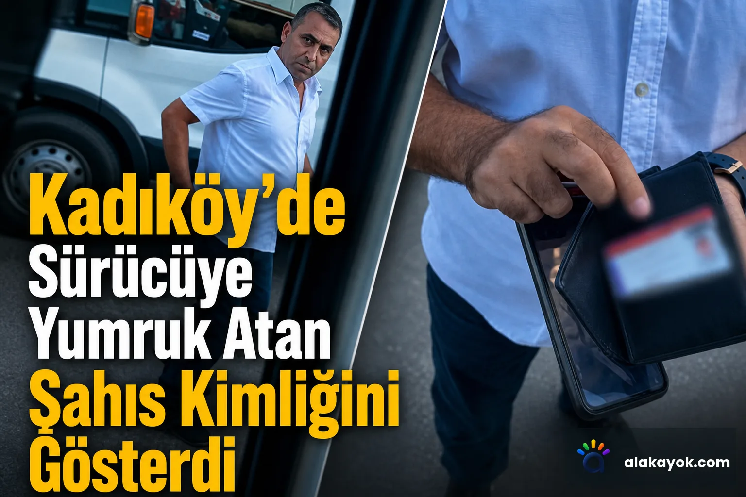 Kadıköy'de Sürücüye Yumruk Atan Şahıs Kimliğini Gösterdi