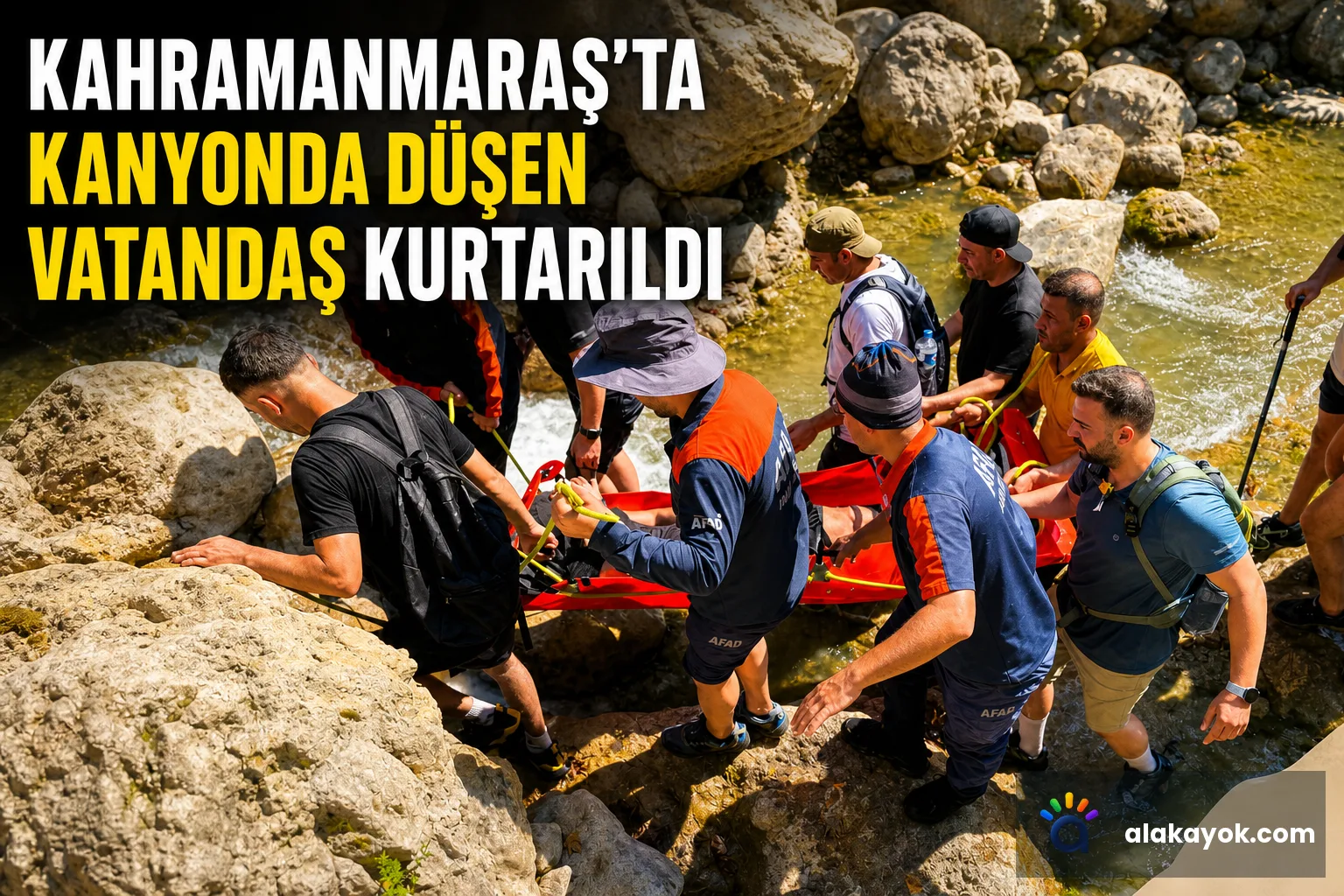 Kahramanmaraş'ta Kanyonda Düşen Vatandaş Kurtarıldı