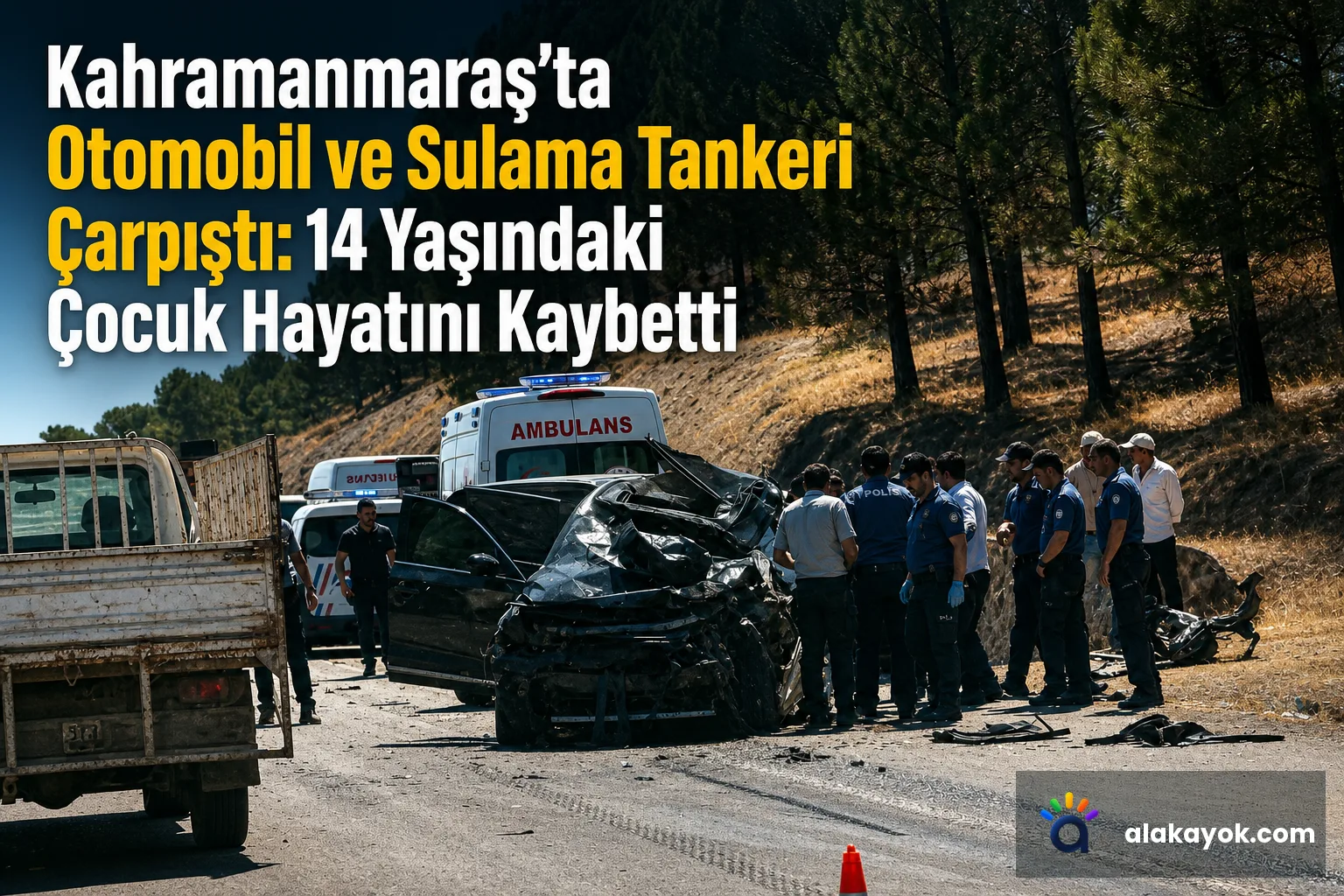 Kahramanmaraş'ta Otomobil ve Sulama Tankeri Çarpıştı: 14 Yaşındaki Çocuk Hayatını Kaybetti