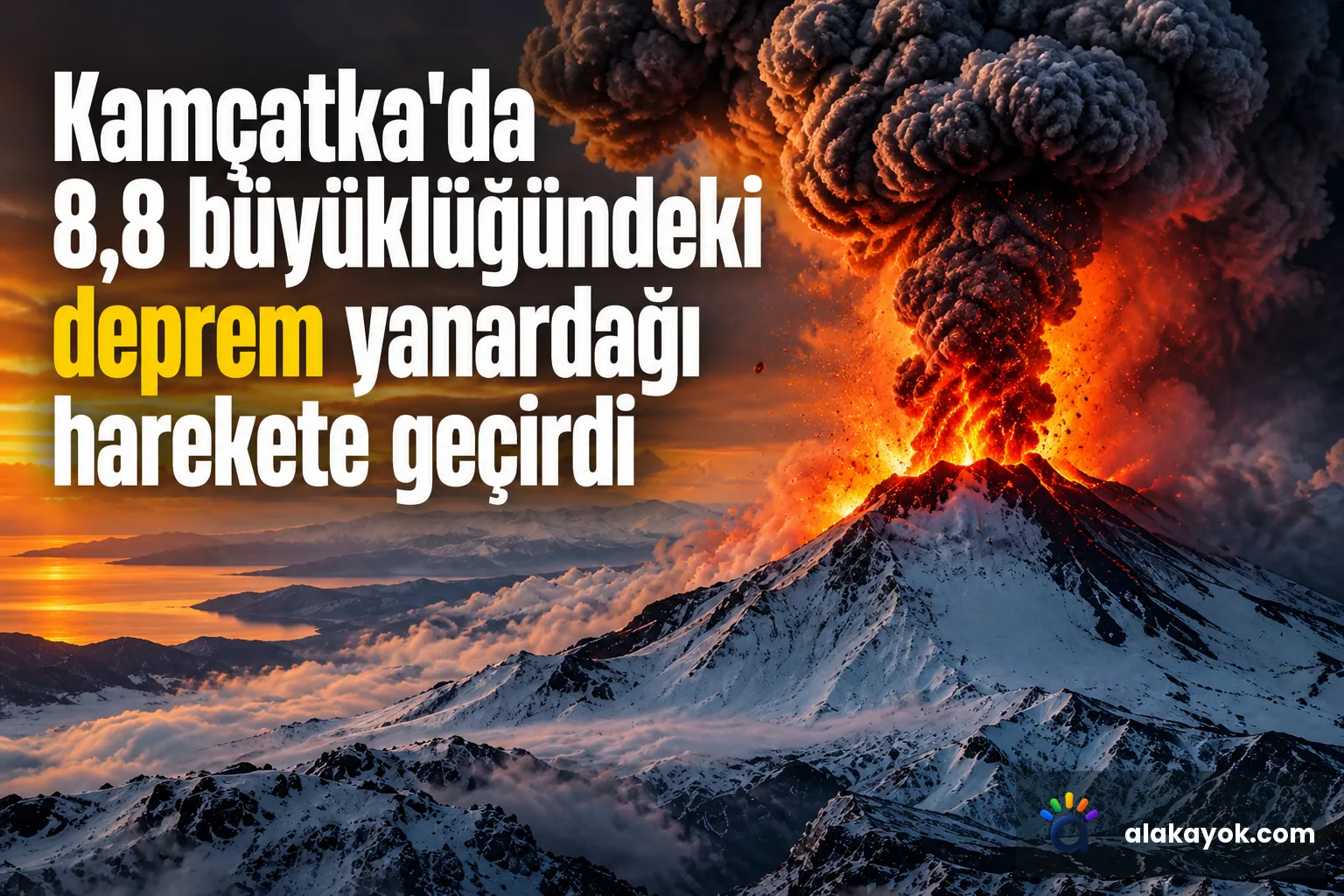 Kamçatka'da 8,8 büyüklüğündeki deprem yanardağı harekete geçirdi