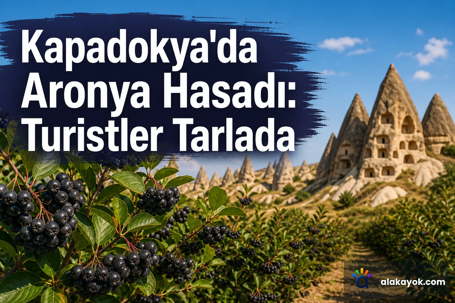 Kapadokya'da Aronya Hasadı: Turistler Tarlada