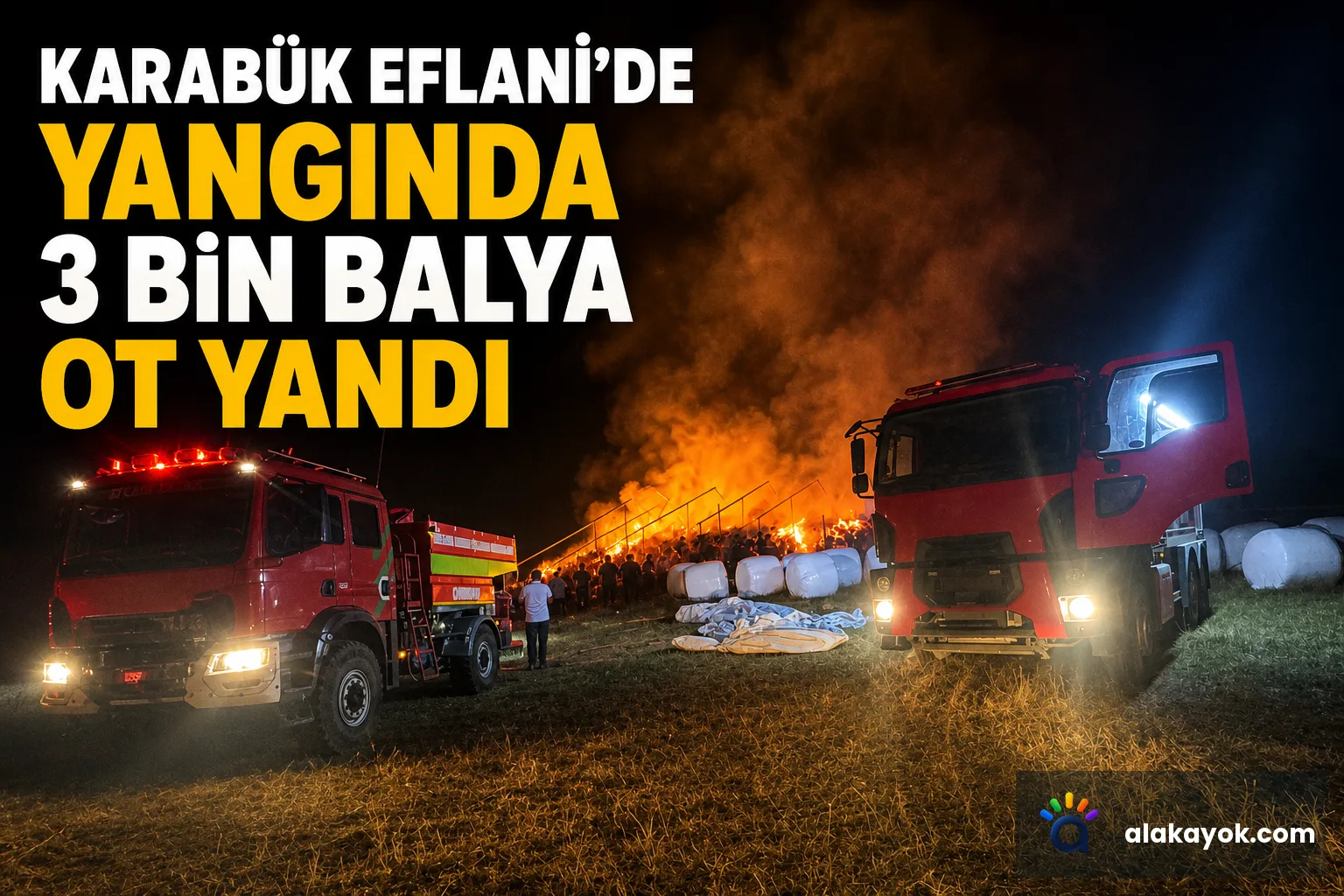 Karabük Eflani'de Yangında 3 Bin Balya Ot Yandı