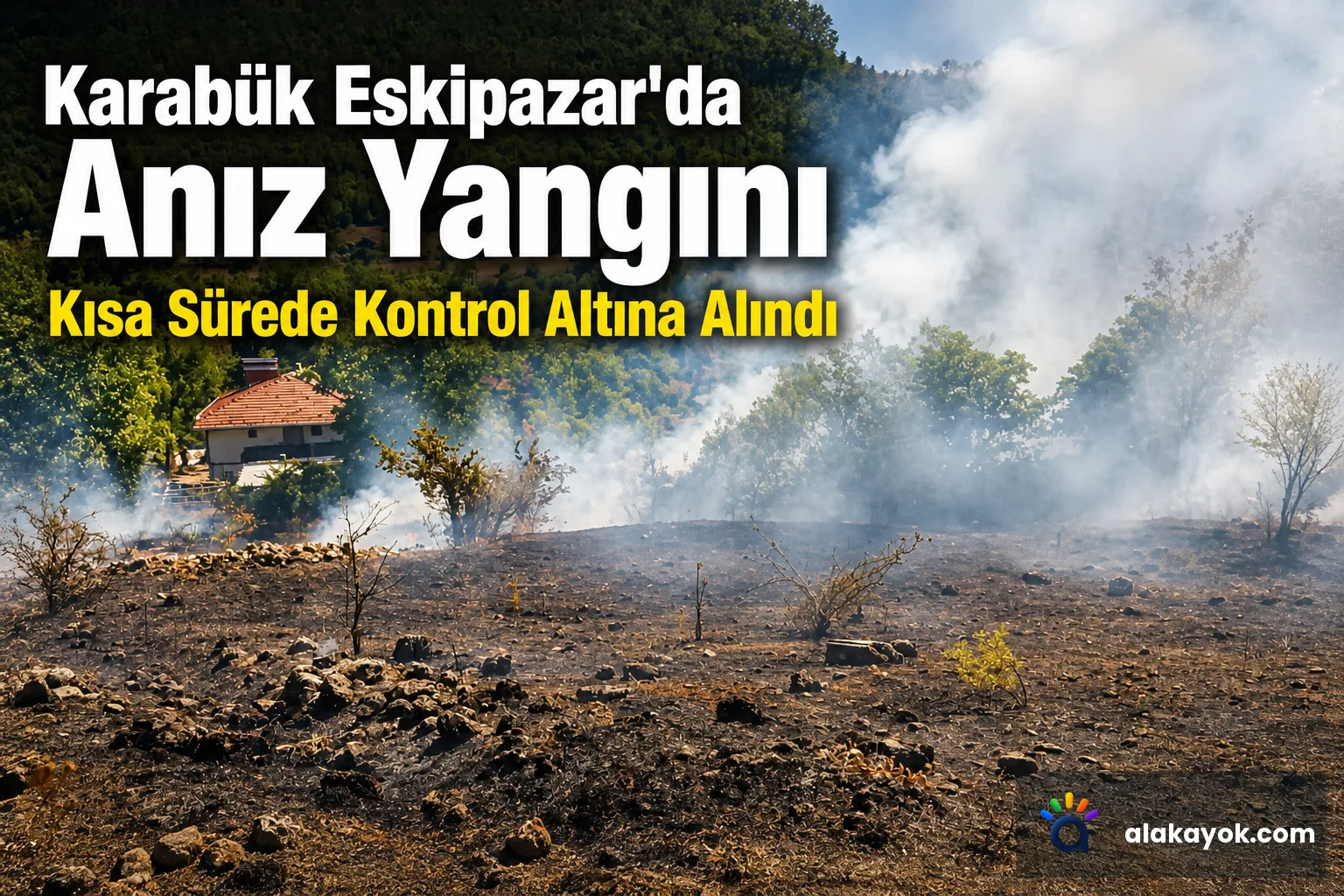 Karabük Eskipazar'da Anız Yangını Kısa Sürede Kontrol Altına Alındı