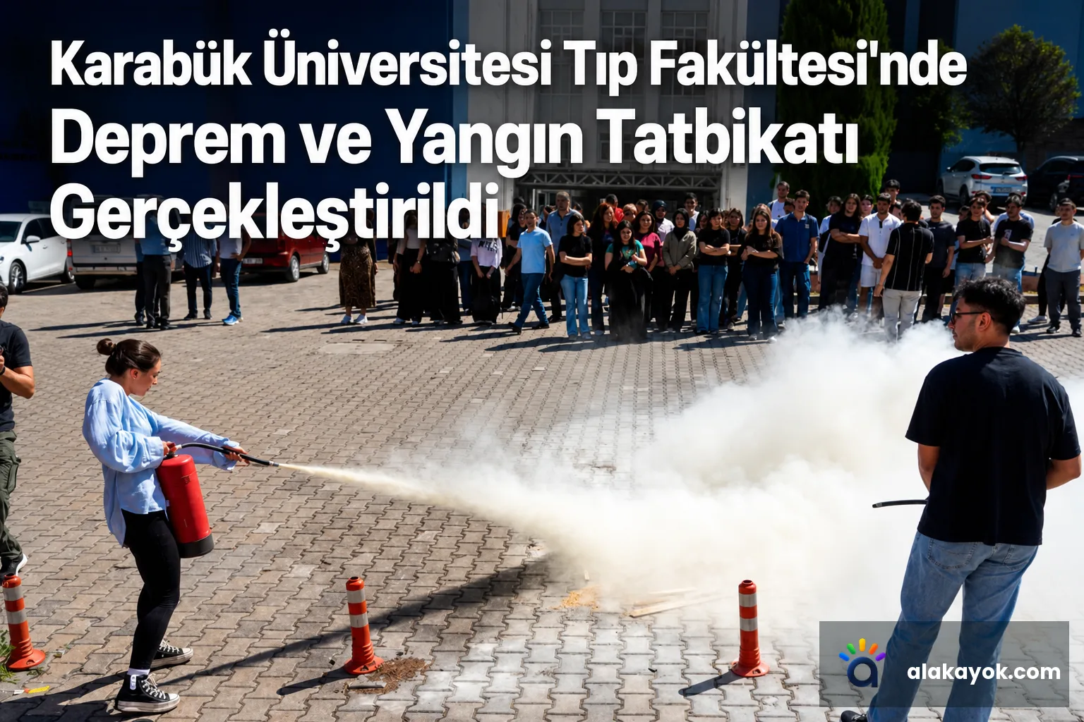 Karabük Üniversitesi Tıp Fakültesi'nde Deprem ve Yangın Tatbikatı Gerçekleştirildi