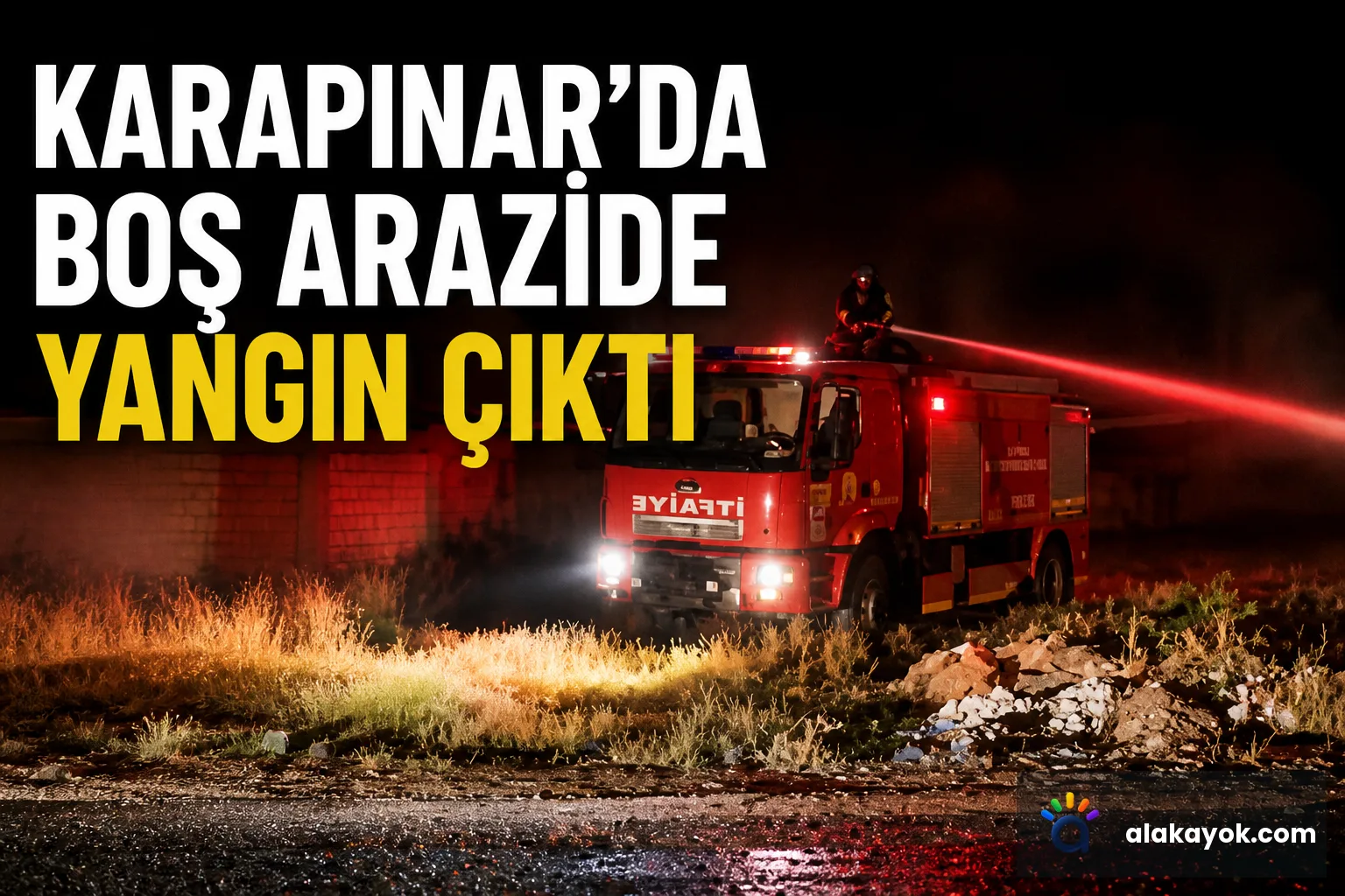 Karapınar'da Boş Arazide Yangın Çıktı