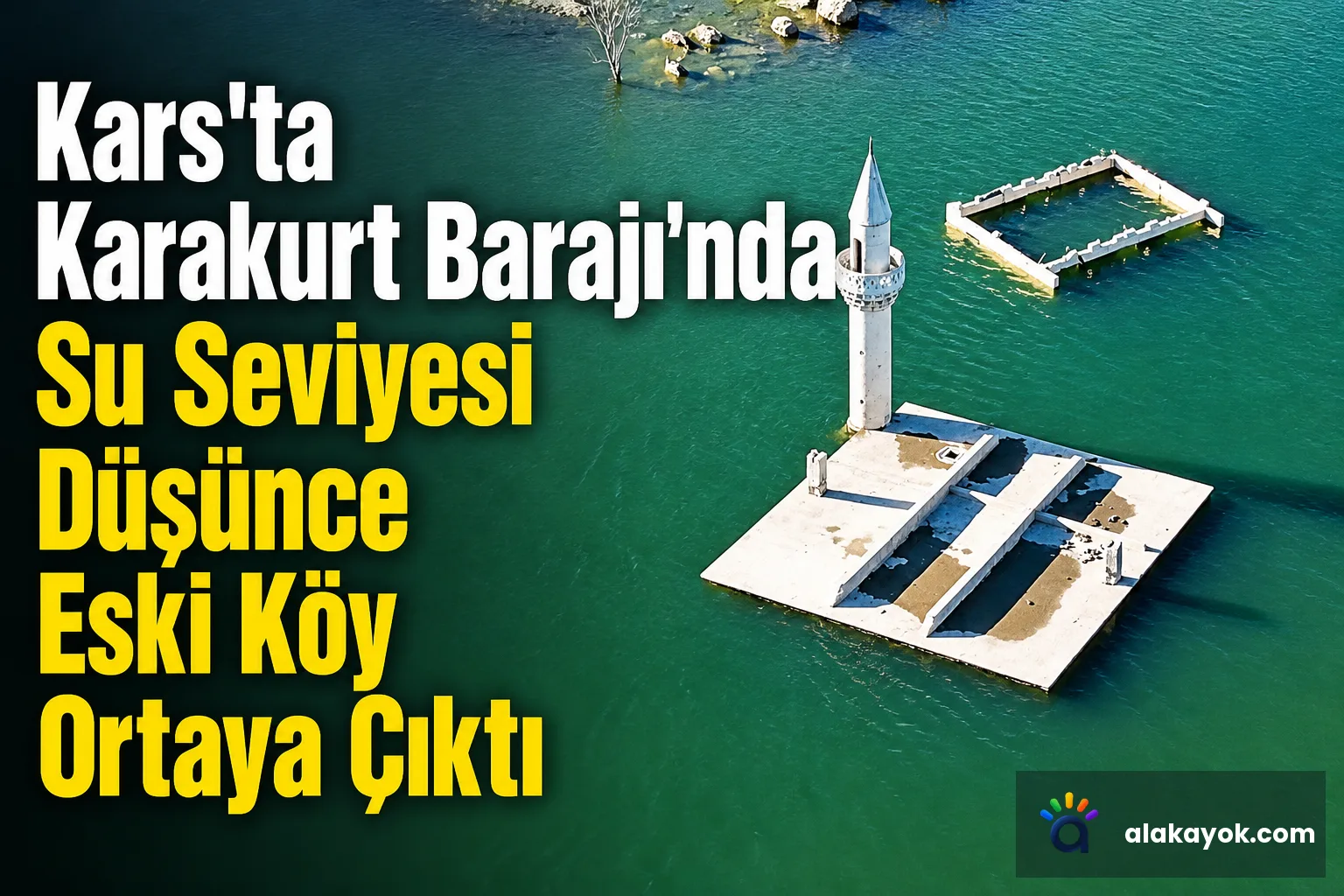 Kars'ta Karakurt Barajı'nda Su Seviyesi Düşünce Eski Köy Ortaya Çıktı