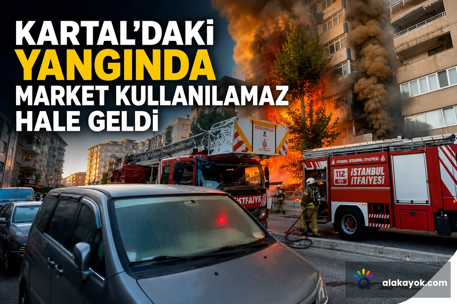 Kartal'daki Yangında Market Kullanılamaz Hale Geldi