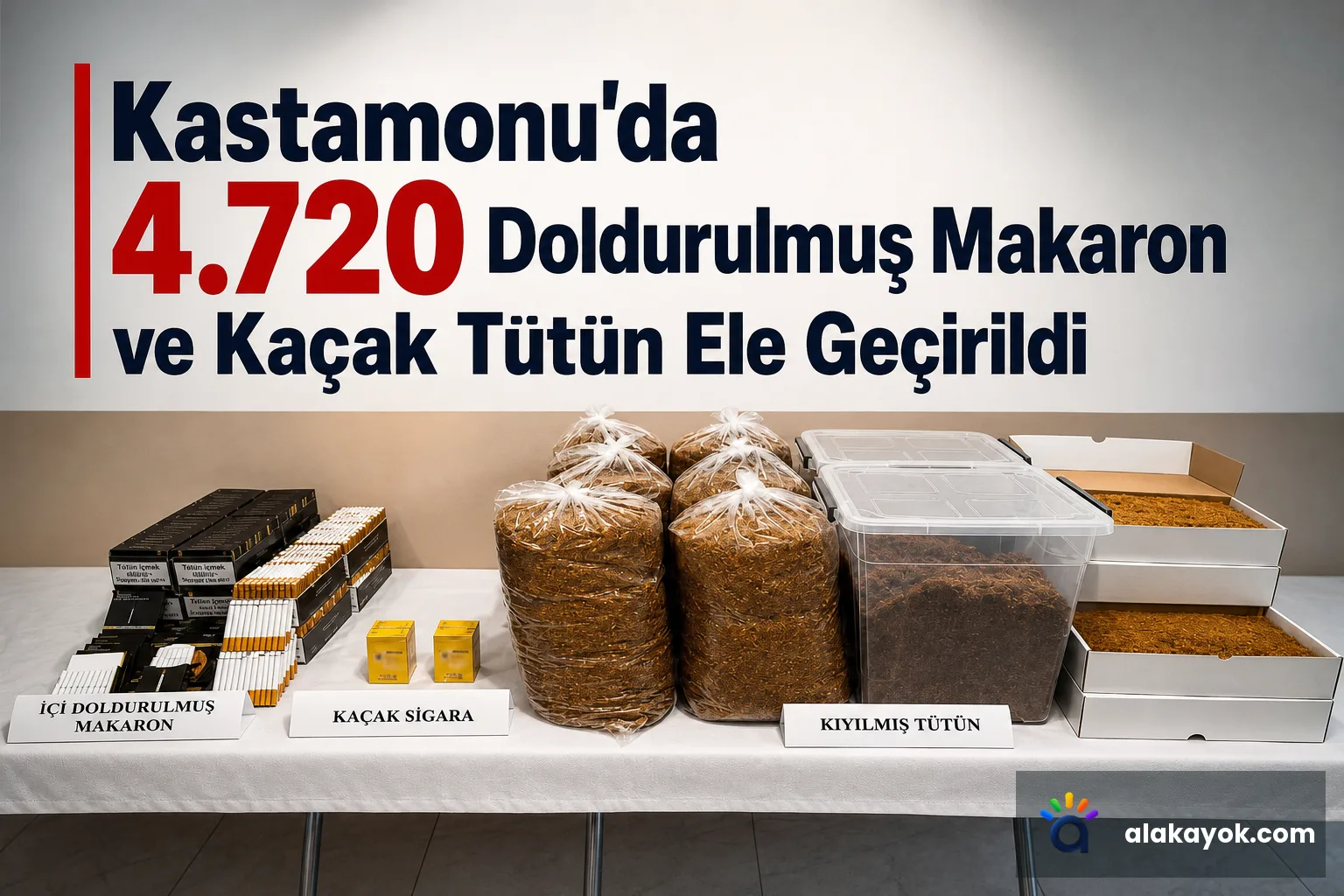 Kastamonu'da 4.720 Doldurulmuş Makaron ve Kaçak Tütün Ele Geçirildi