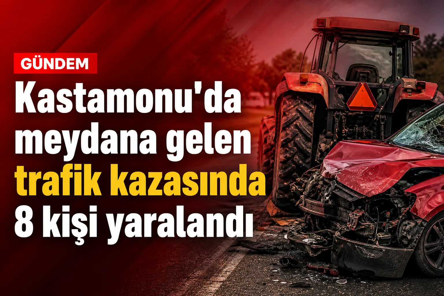 Kastamonu'da meydana gelen trafik kazasında 8 kişi yaralandı