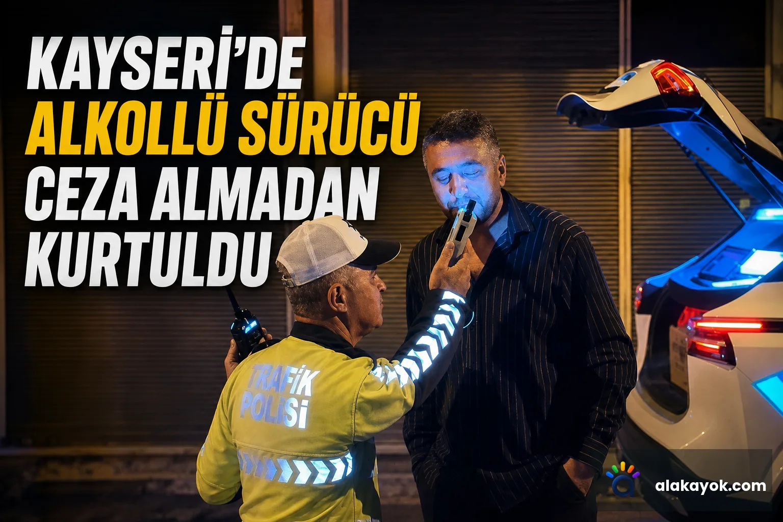 Kayseri'de Alkollü Sürücü Ceza Almadan Kurtuldu