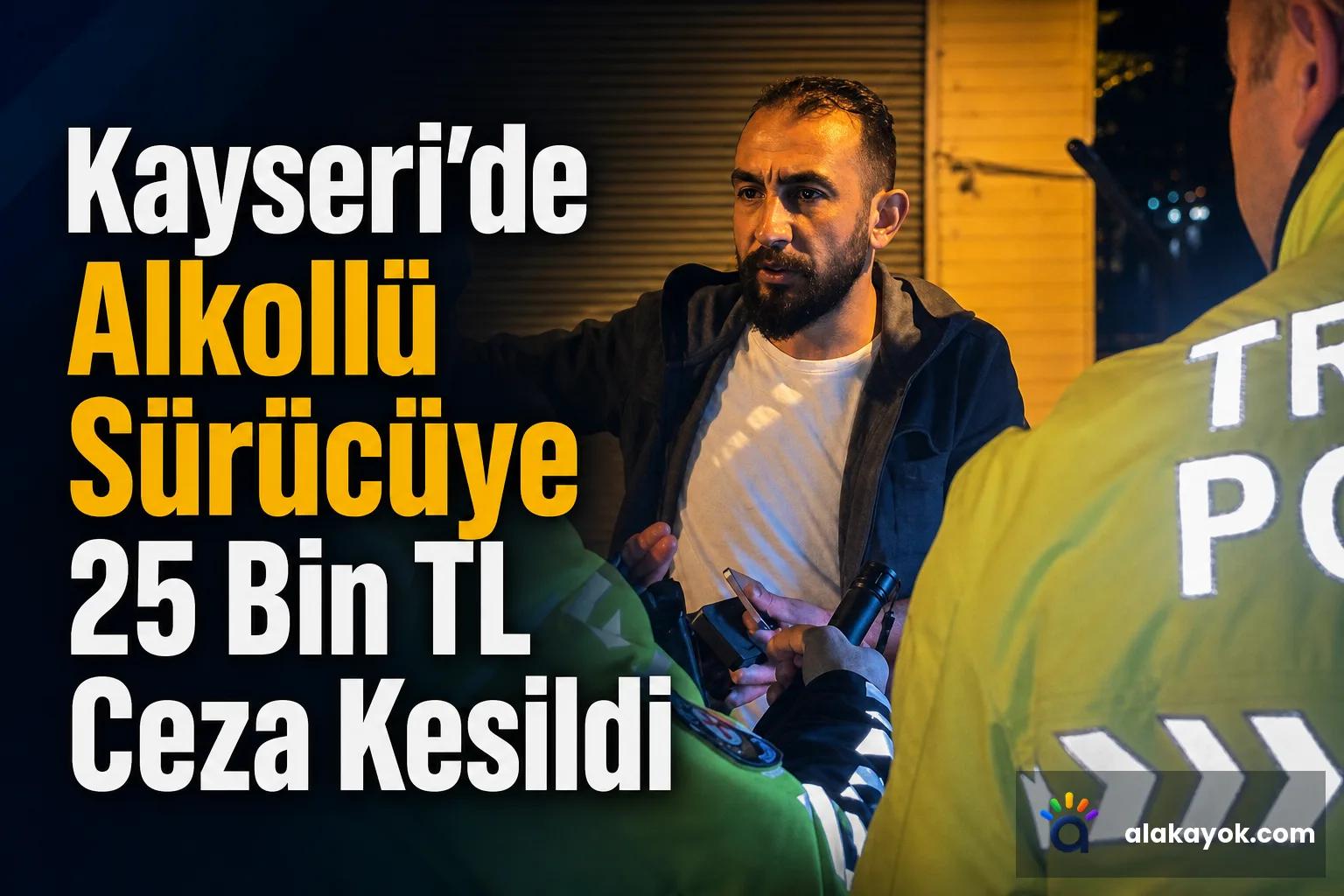 Kayseri'de Alkollü Sürücüye 25 Bin TL Ceza Kesildi