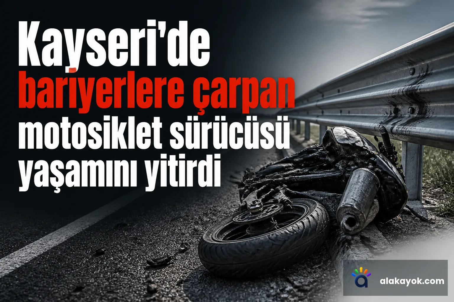 Kayseri'de bariyerlere çarpan motosiklet sürücüsü yaşamını yitirdi