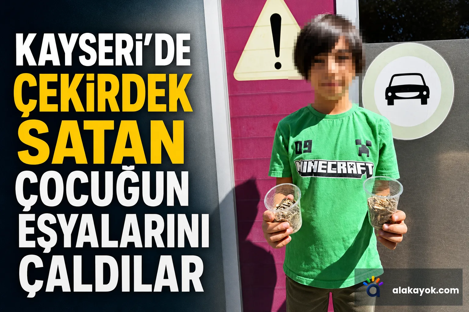 Kayseri'de Çekirdek Satan Çocuğun Eşyalarını Çaldılar