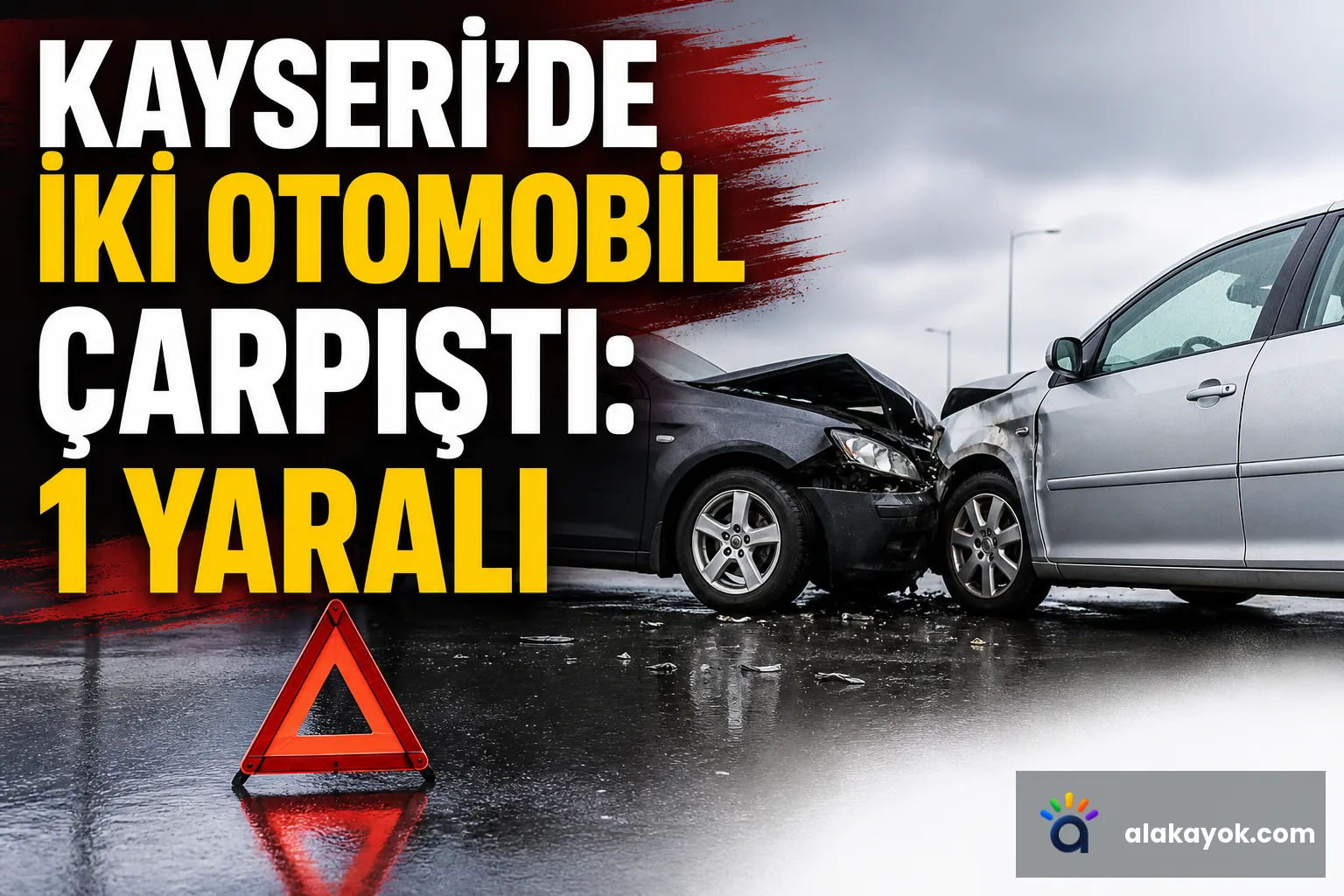 Kayseri'de İki Otomobil Çarpıştı: 1 Yaralı