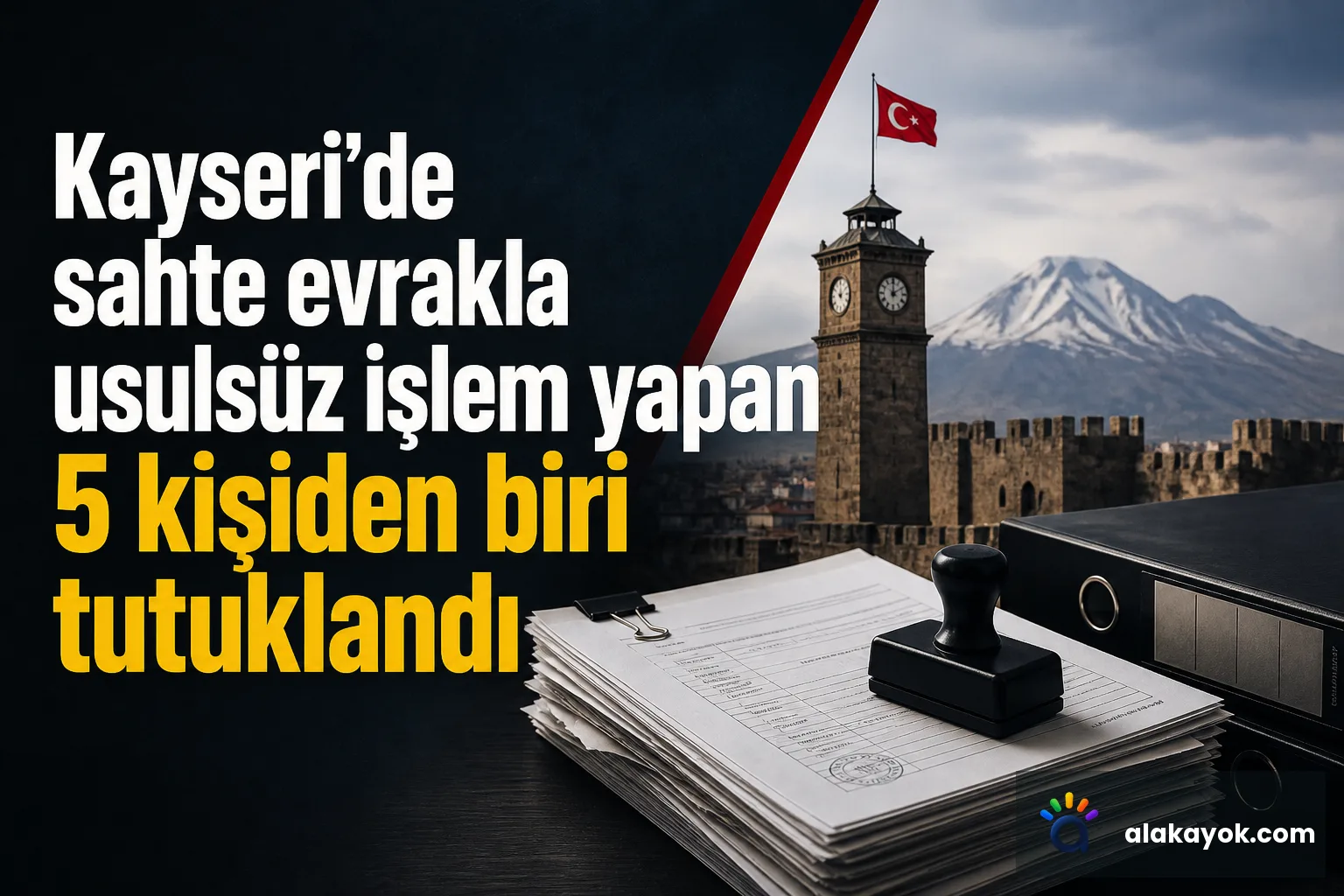 Kayseri'de sahte evrakla usulsüz işlem yapan 5 kişiden biri tutuklandı