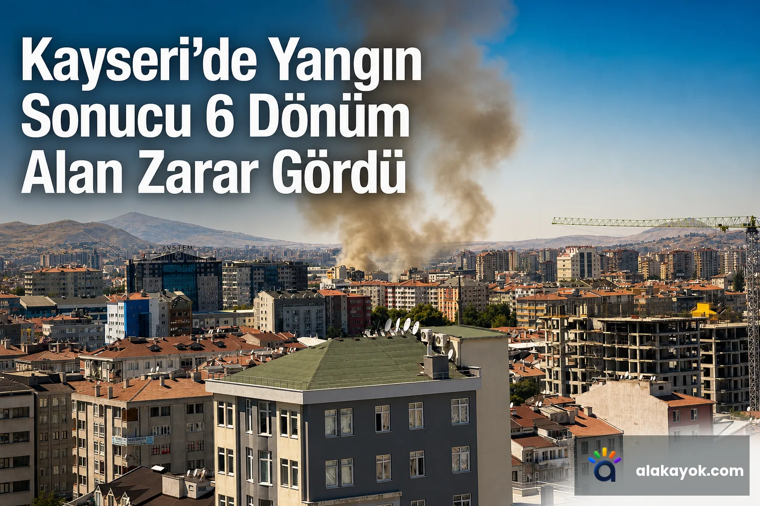 Kayseri'de Yangın Sonucu 6 Dönüm Alan Zarar Gördü