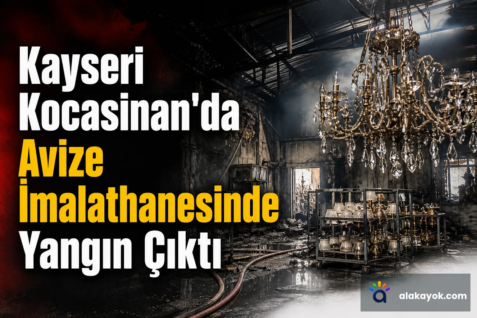 Kayseri Kocasinan'da Avize İmalathanesinde Yangın Çıktı