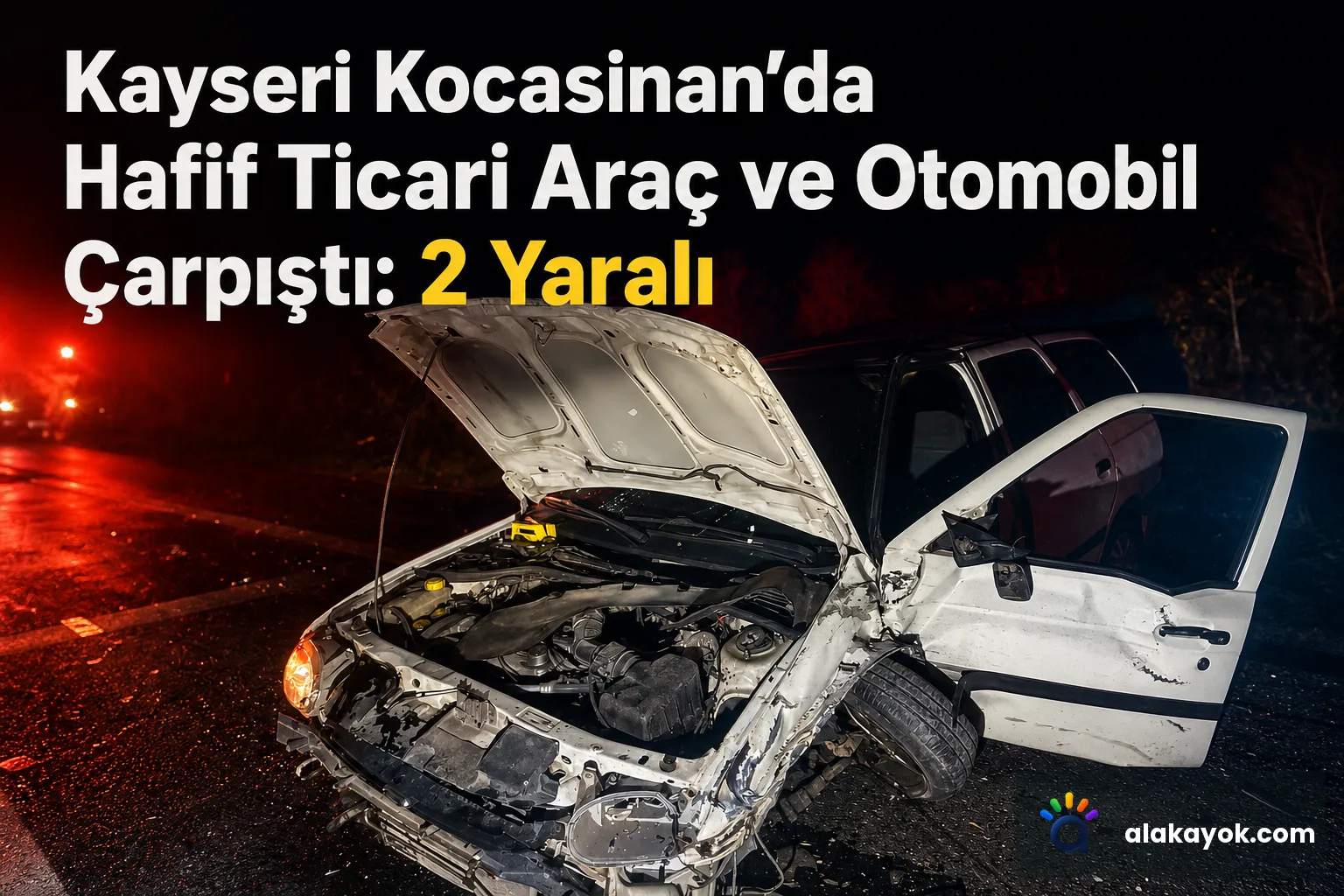 Kayseri Kocasinan'da Hafif Ticari Araç ve Otomobil Çarpıştı: 2 Yaralı