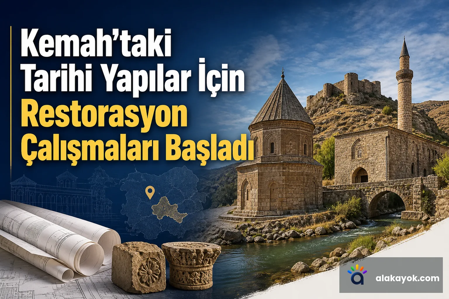 Kemah'taki Tarihi Yapılar İçin Restorasyon Çalışmaları Başladı