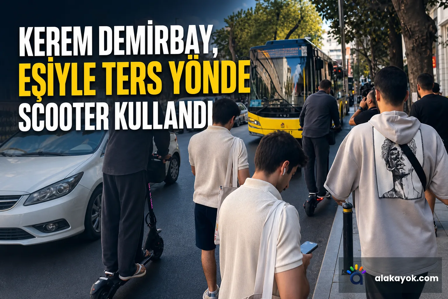 Kerem Demirbay, Eşiyle Ters Yönde Scooter Kullandı