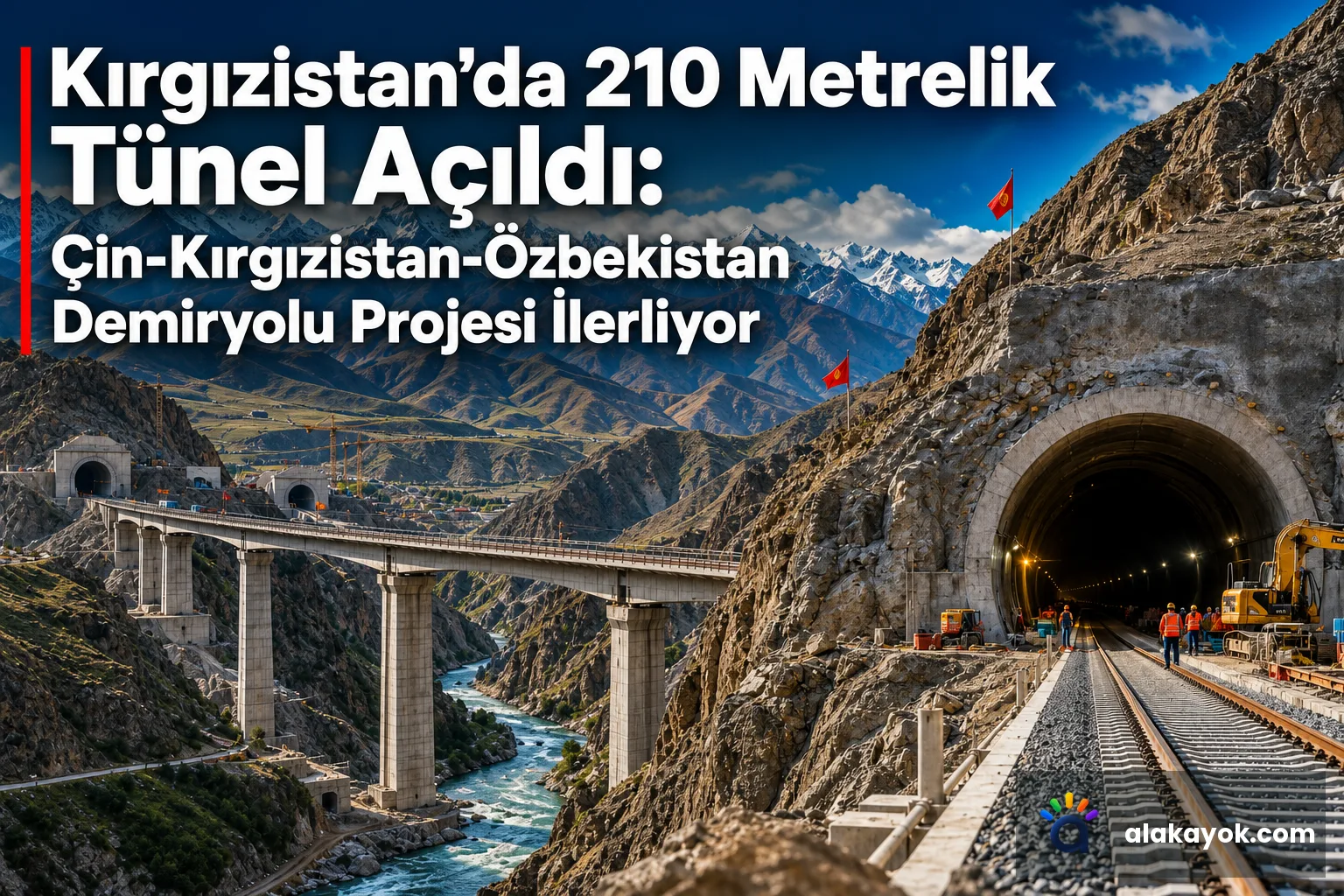Kırgızistan'da 210 Metrelik Tünel Açıldı: Çin-Kırgızistan-Özbekistan Demiryolu Projesi İlerliyor