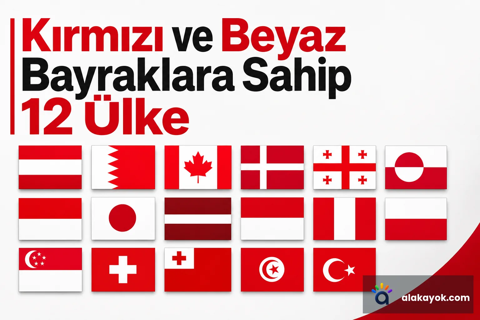 Kırmızı ve Beyaz Bayraklara Sahip 12 Ülke