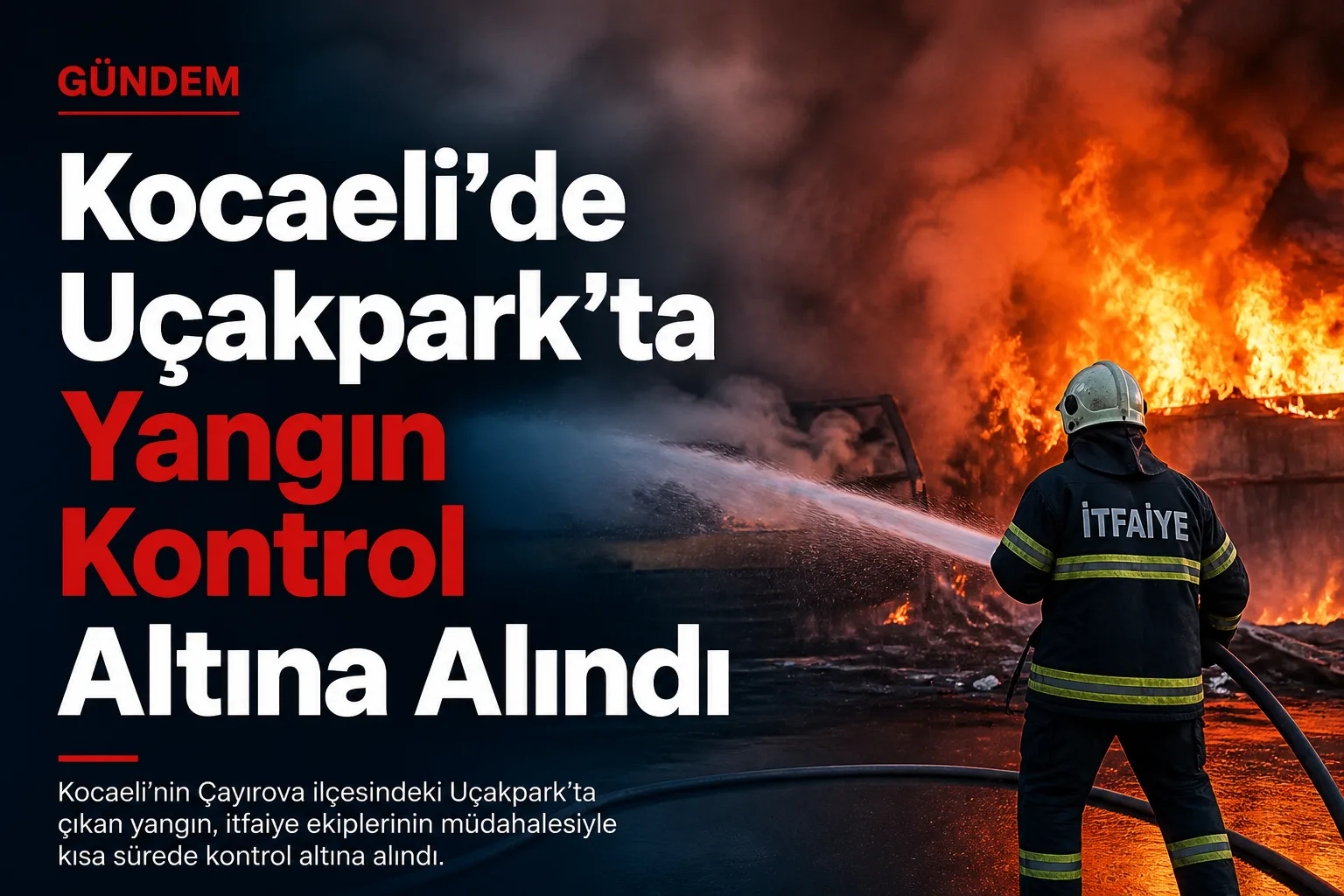 Kocaeli'de Uçakpark'ta Yangın Kontrol Altına Alındı