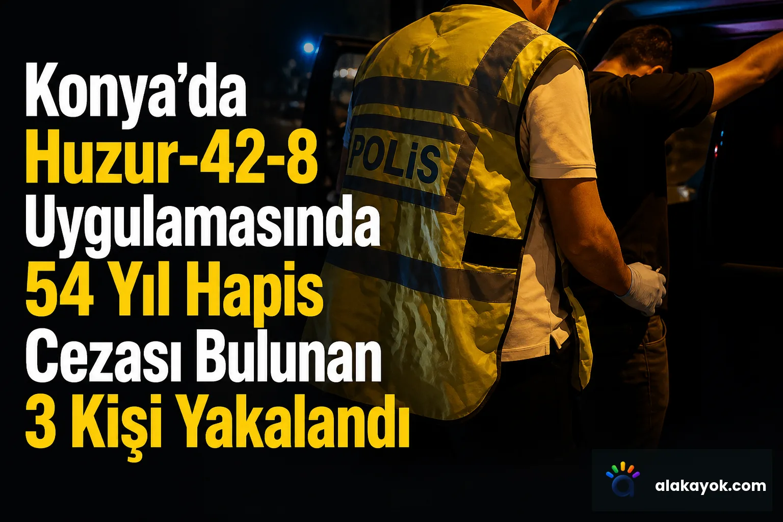 Konya'da Huzur-42-8 Uygulamasında 54 Yıl Hapis Cezası Bulunan 3 Kişi Yakalandı