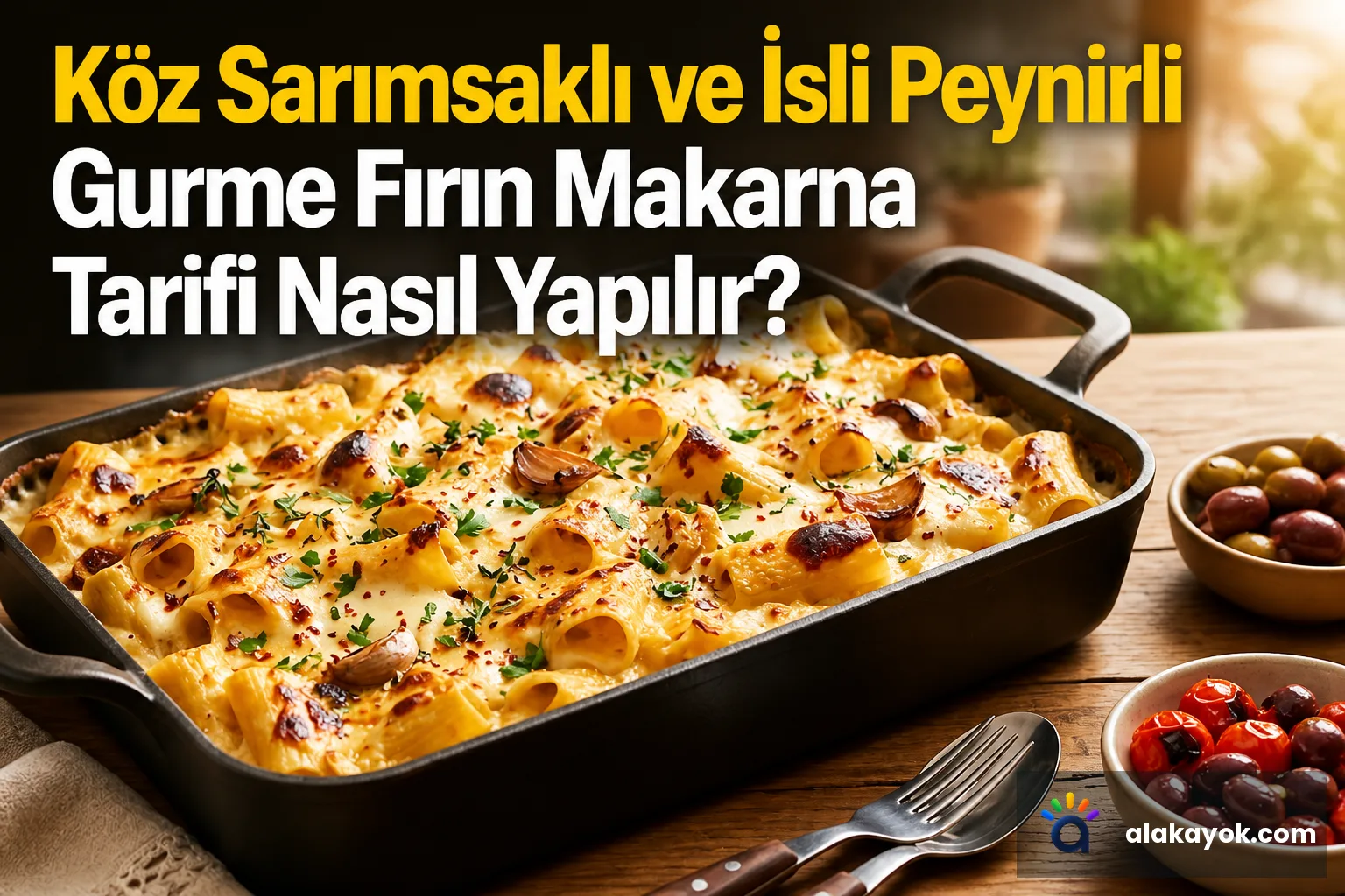 Köz Sarımsaklı ve İsli Peynirli Gurme Fırın Makarna Tarifi Nasıl Yapılır?