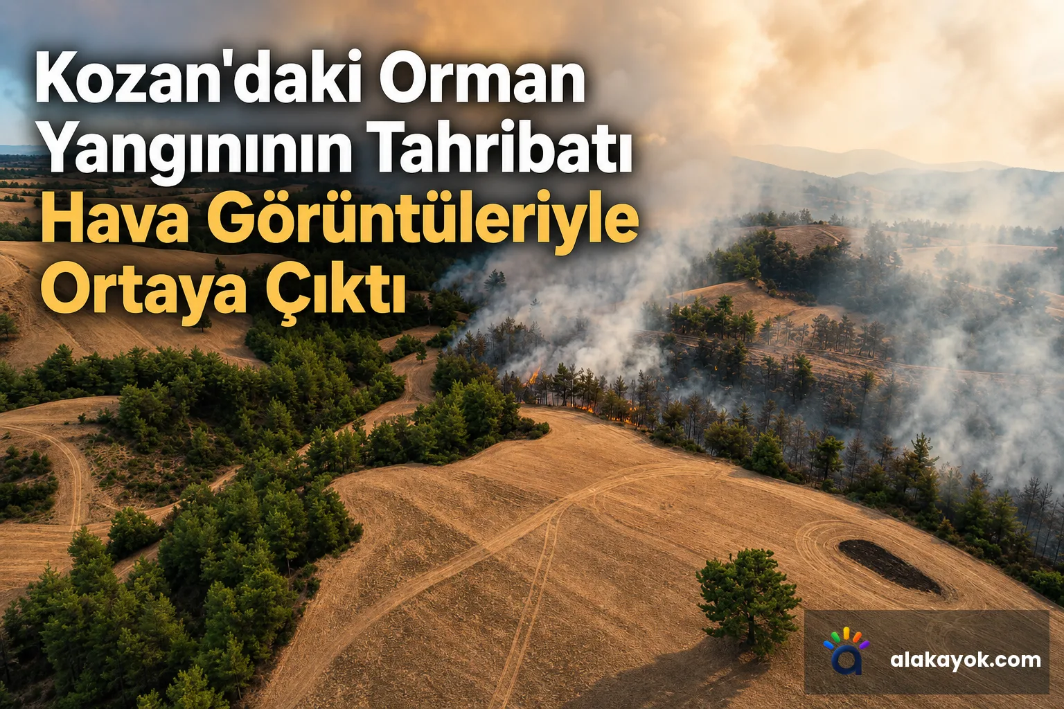 Kozan'daki Orman Yangınının Tahribatı Hava Görüntüleriyle Ortaya Çıktı