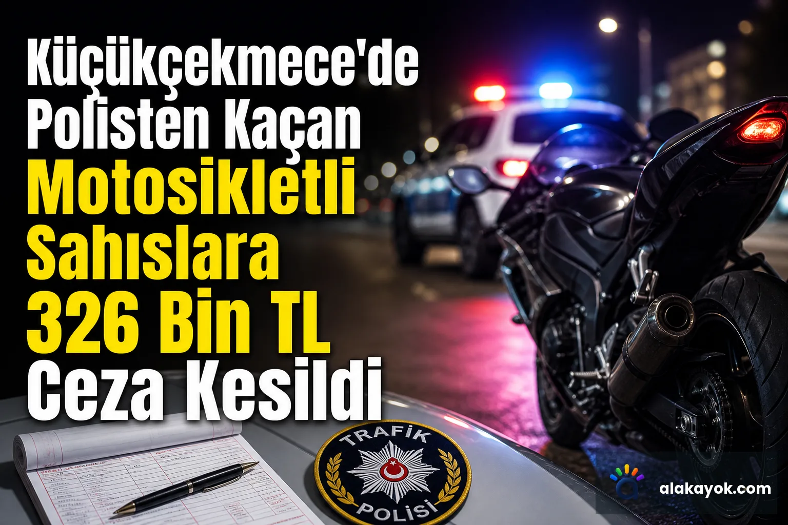 Küçükçekmece'de Polisten Kaçan Motosikletli Şahıslara 326 Bin TL Ceza Kesildi