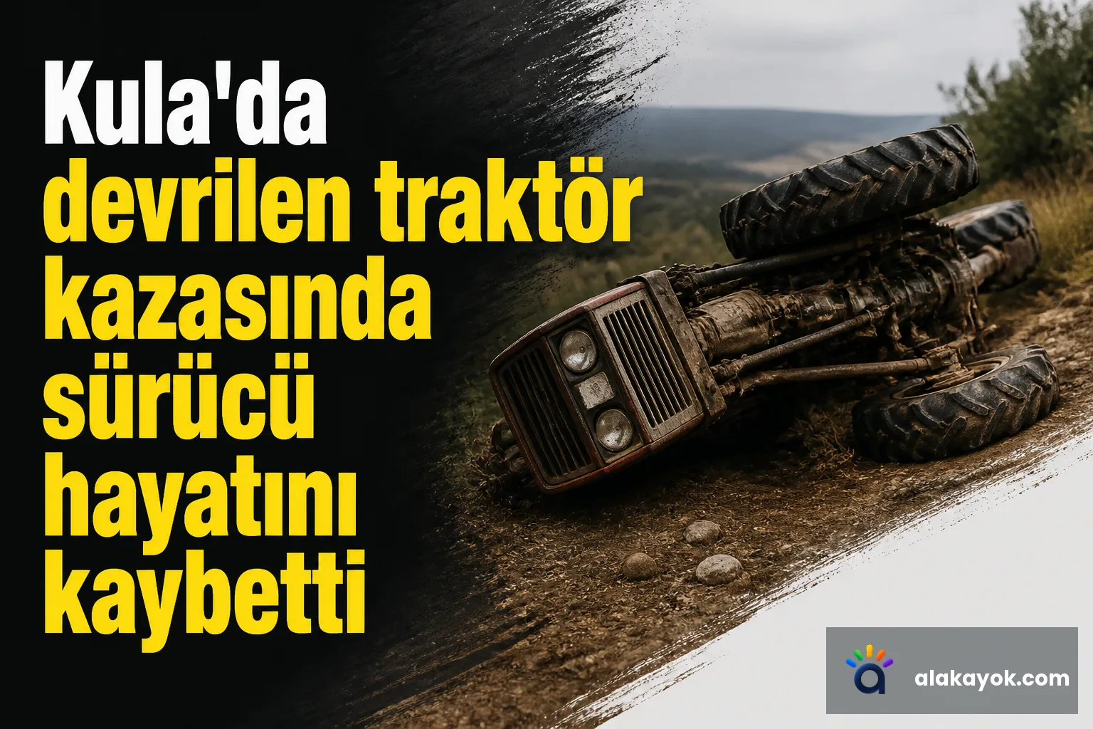 Kula'da devrilen traktör kazasında sürücü hayatını kaybetti