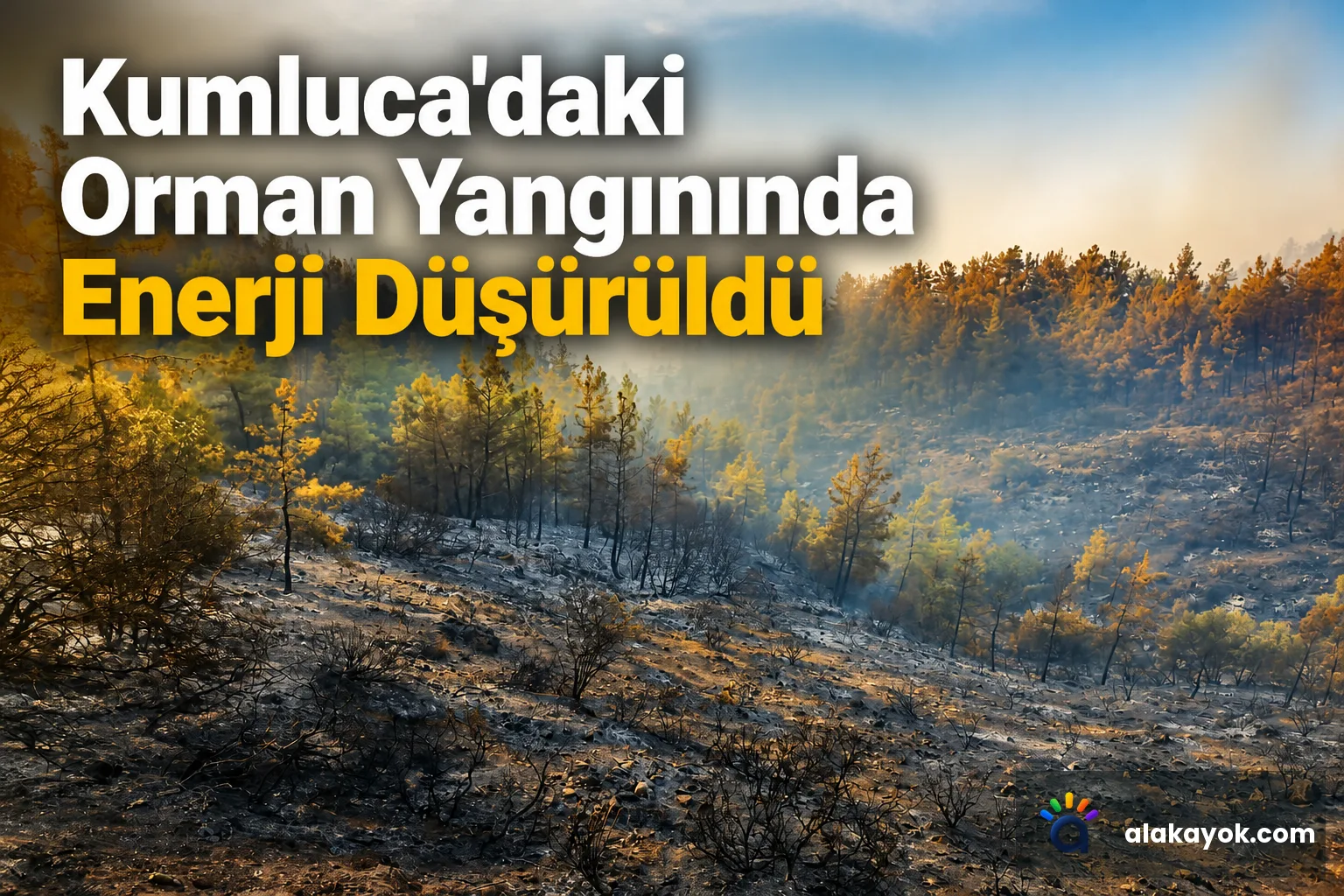 Kumluca'daki Orman Yangınında Enerji Düşürüldü