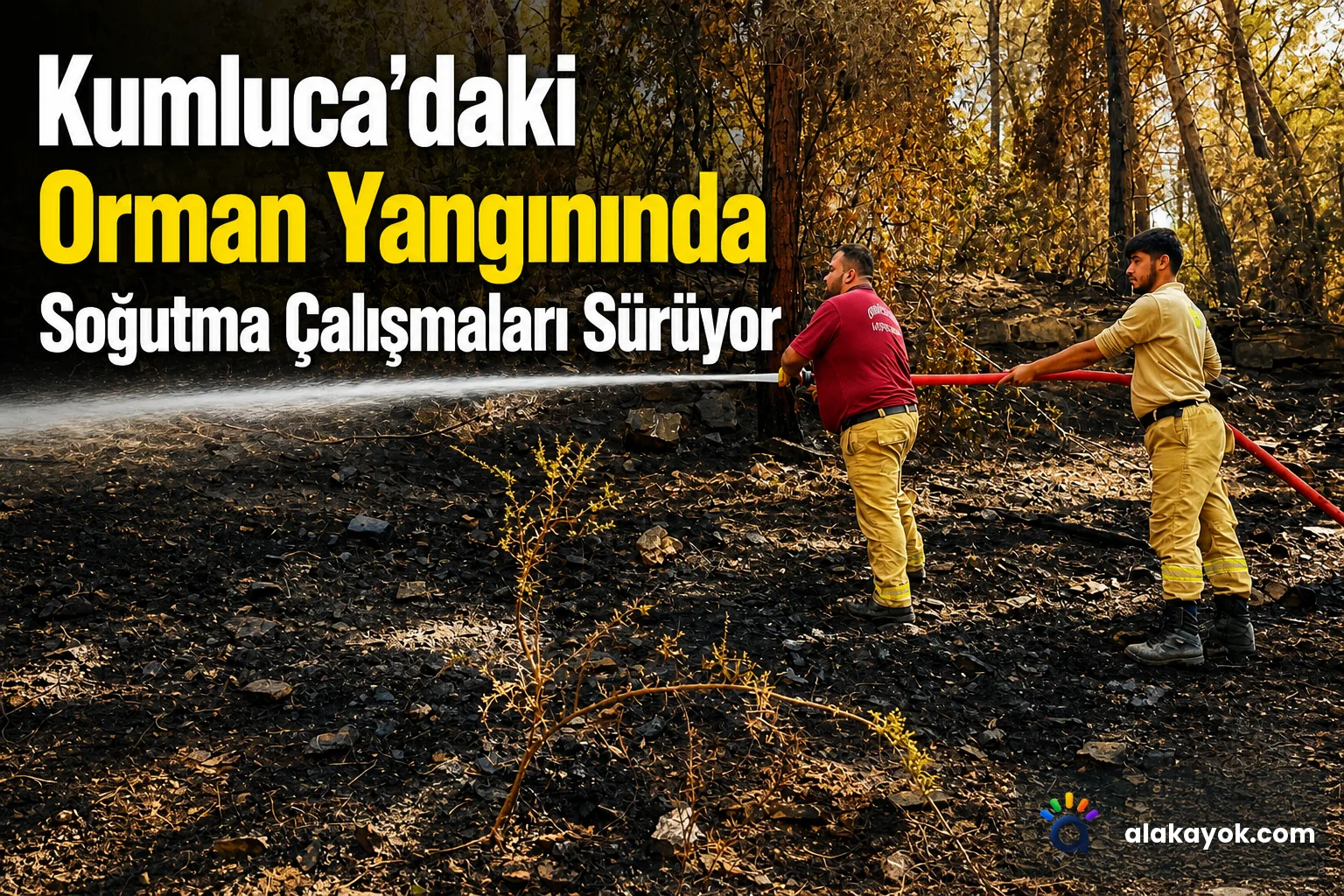 Kumluca'daki Orman Yangınında Soğutma Çalışmaları Sürüyor