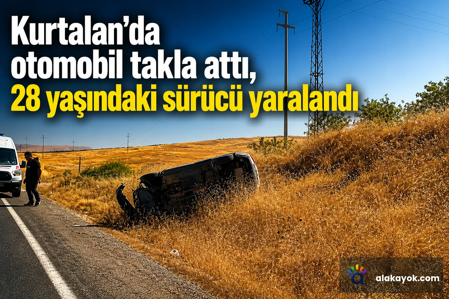 Kurtalan'da otomobil takla attı, 28 yaşındaki sürücü yaralandı