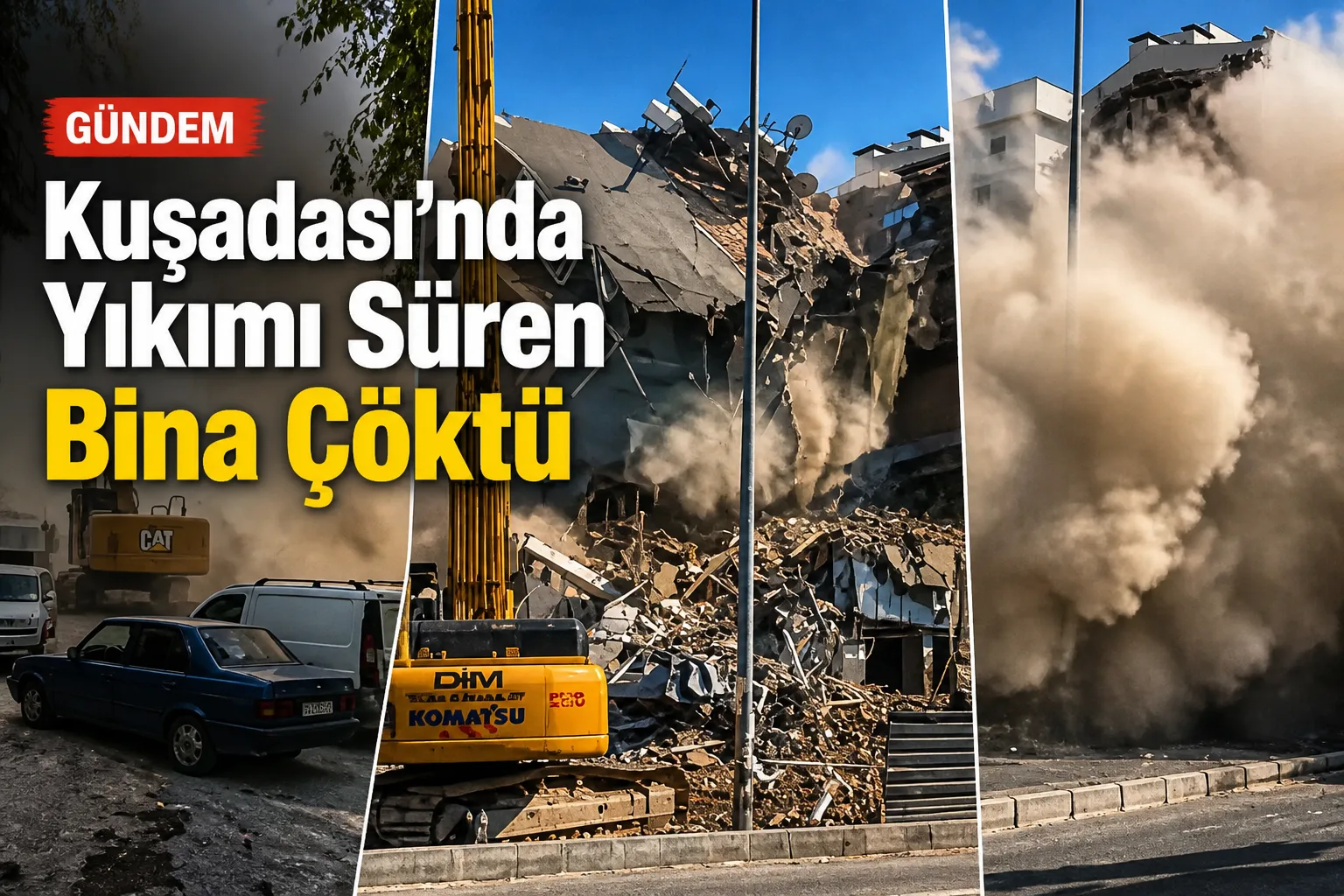 Kuşadası'nda Yıkımı Süren Bina Çöktü