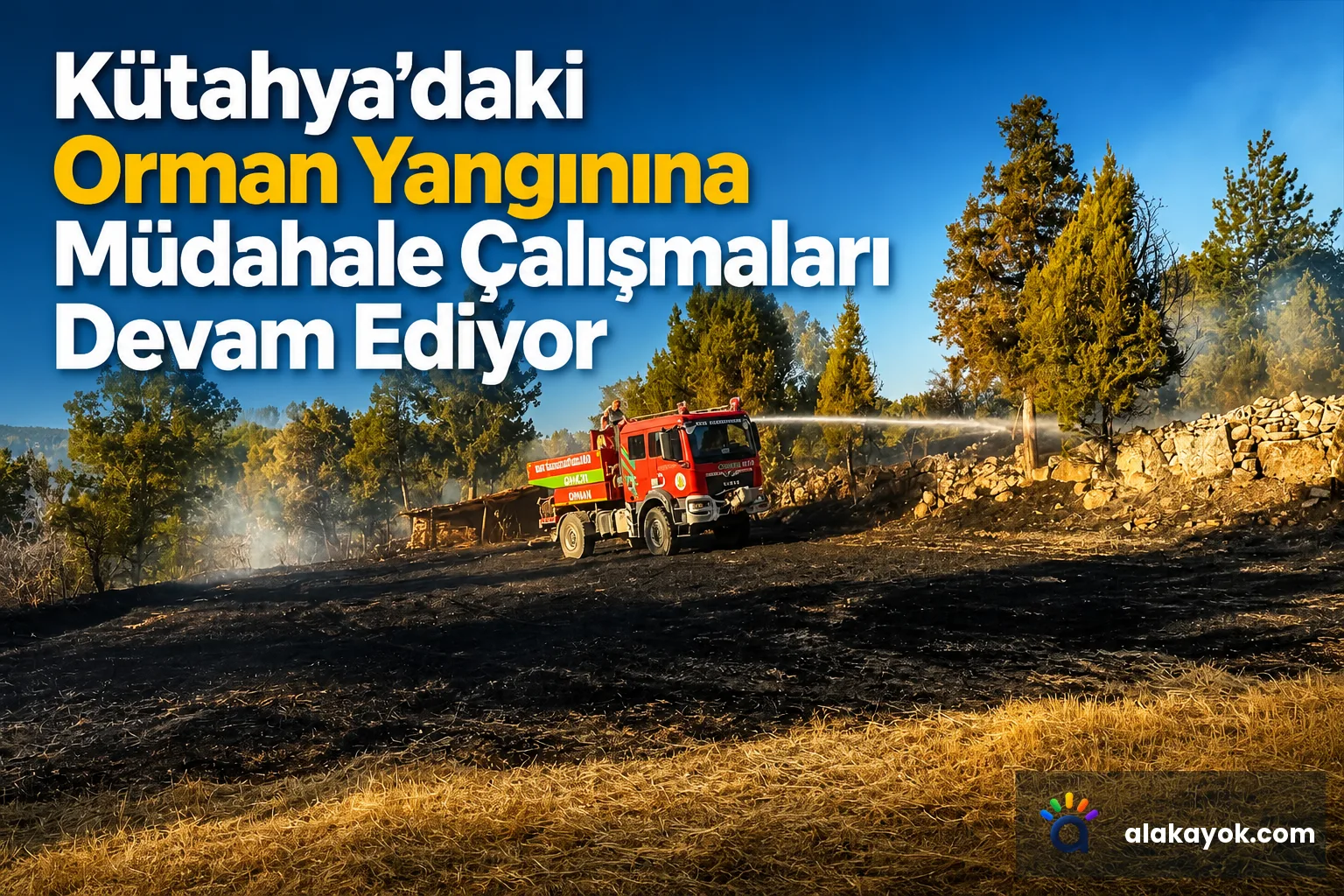 Kütahya'daki Orman Yangınına Müdahale Çalışmaları Devam Ediyor