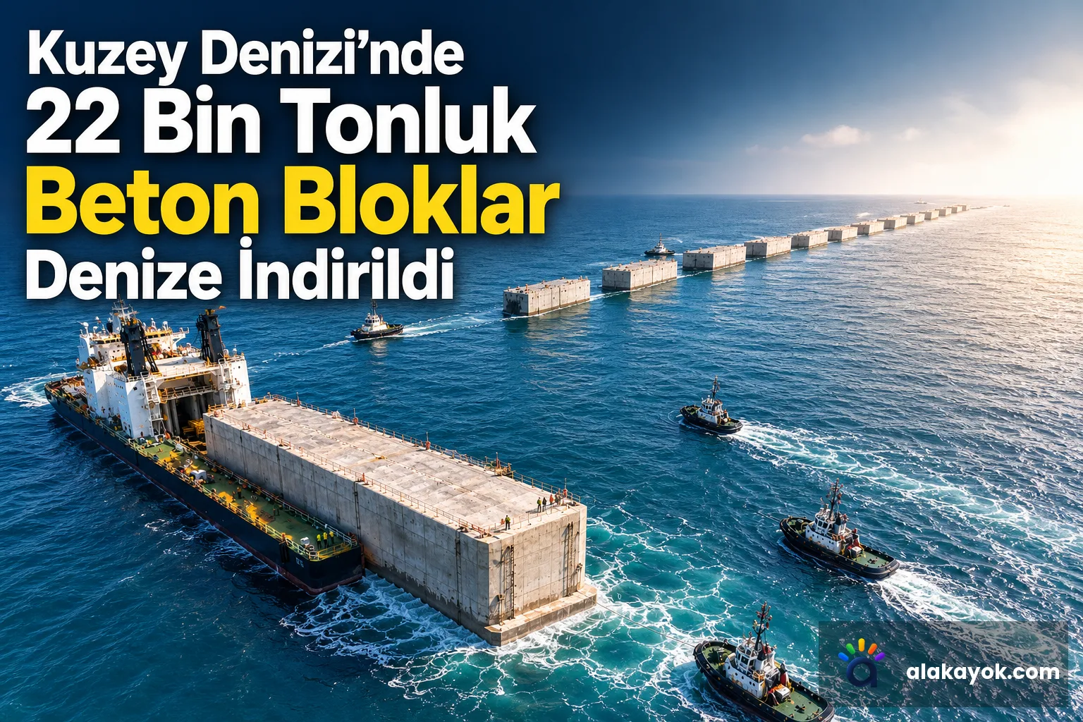Kuzey Denizi'nde 22 Bin Tonluk Beton Bloklar Denize İndirildi