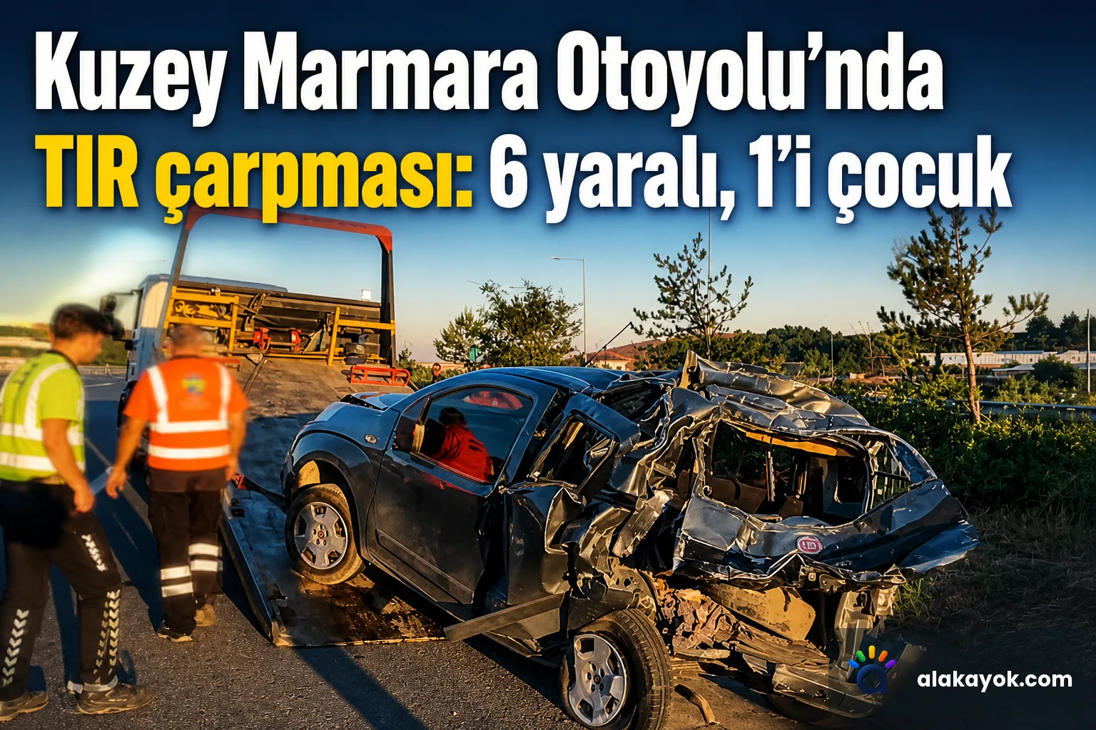 Kuzey Marmara Otoyolu'nda TIR çarpması: 6 yaralı, 1'i çocuk