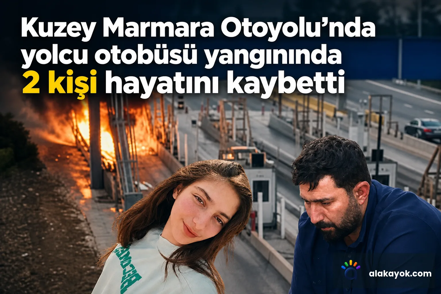 Kuzey Marmara Otoyolu'nda yolcu otobüsü yangınında 2 kişi hayatını kaybetti