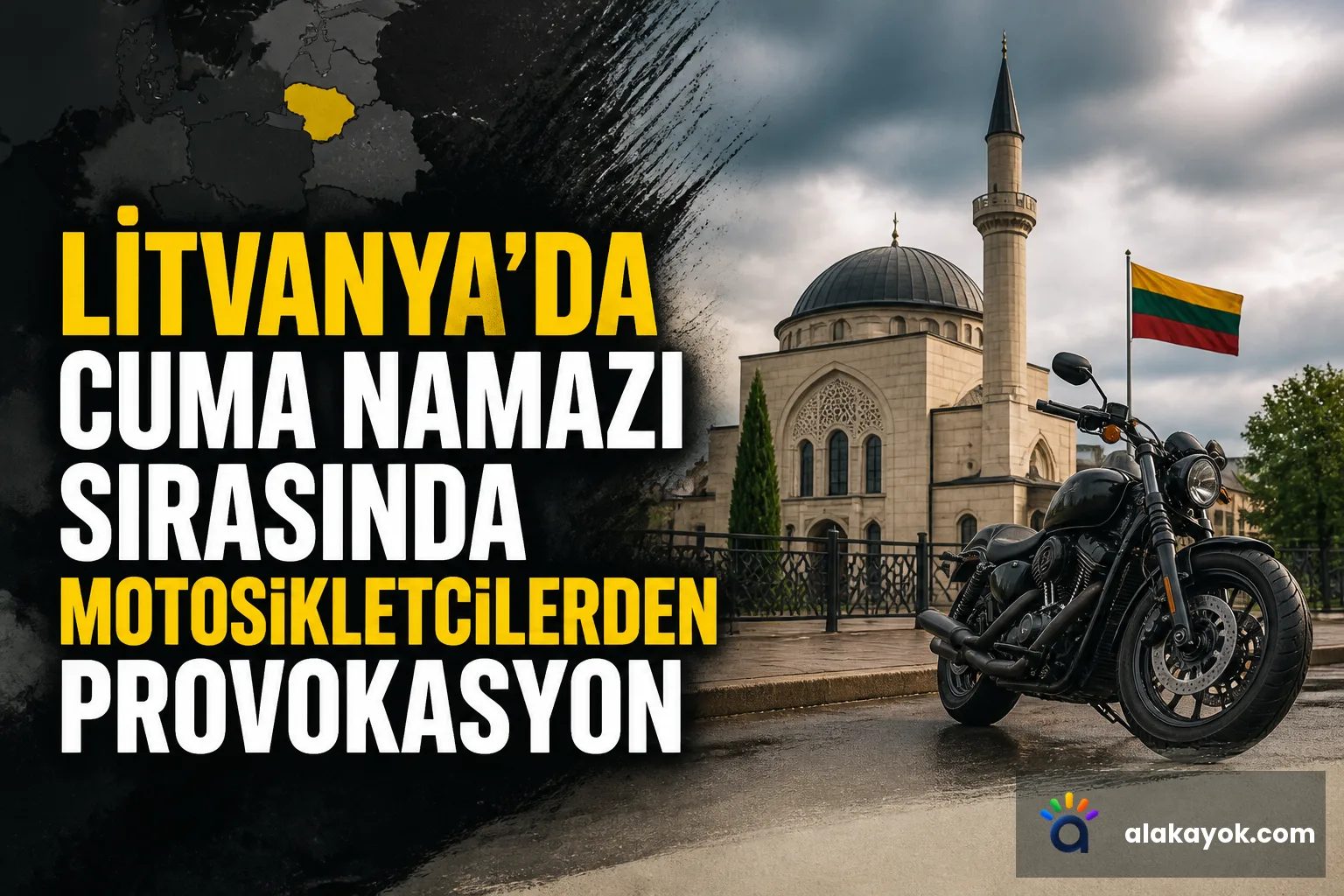 Litvanya'da Cuma Namazı Sırasında Motosikletçilerden Provokasyon
