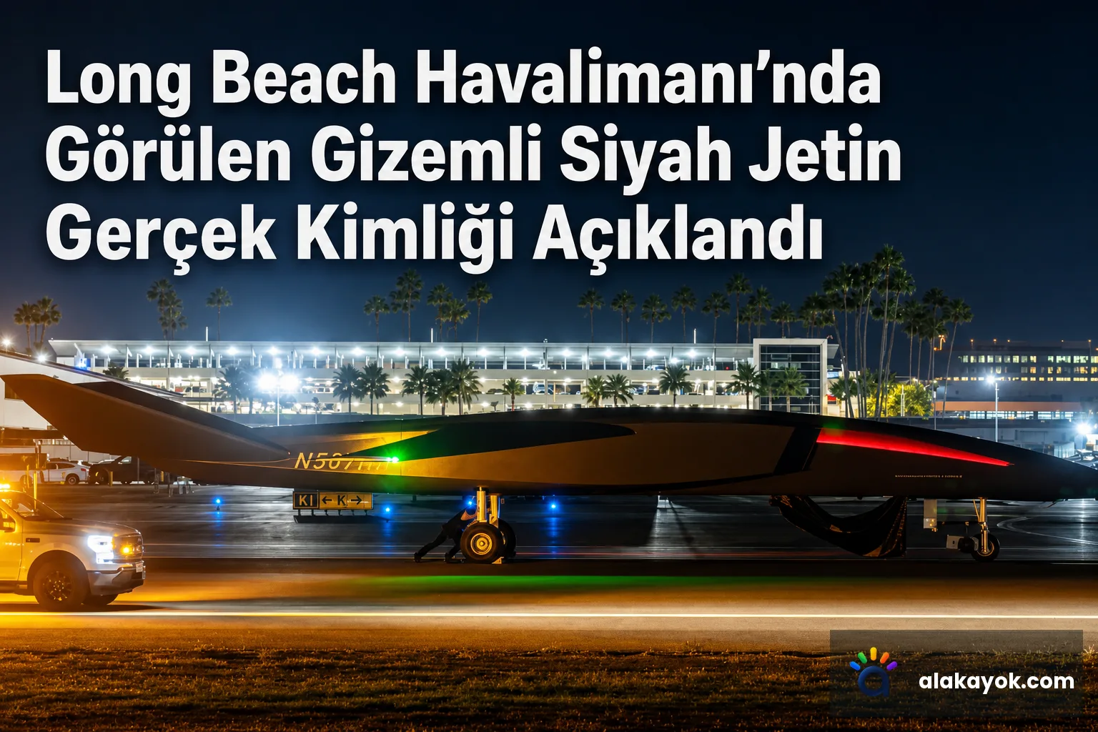 Long Beach Havalimanı'nda Görülen Gizemli Siyah Jetin Gerçek Kimliği Açıklandı