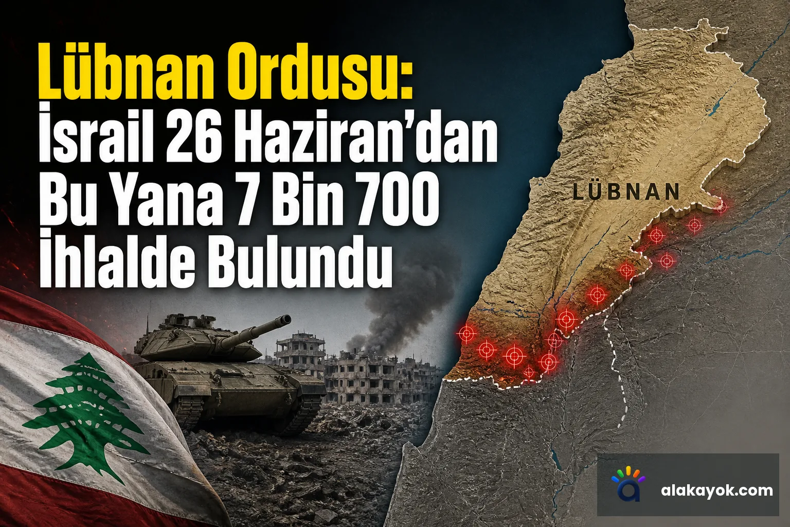 Lübnan Ordusu: İsrail 26 Haziran'dan Bu Yana 7 Bin 700 İhlalde Bulundu