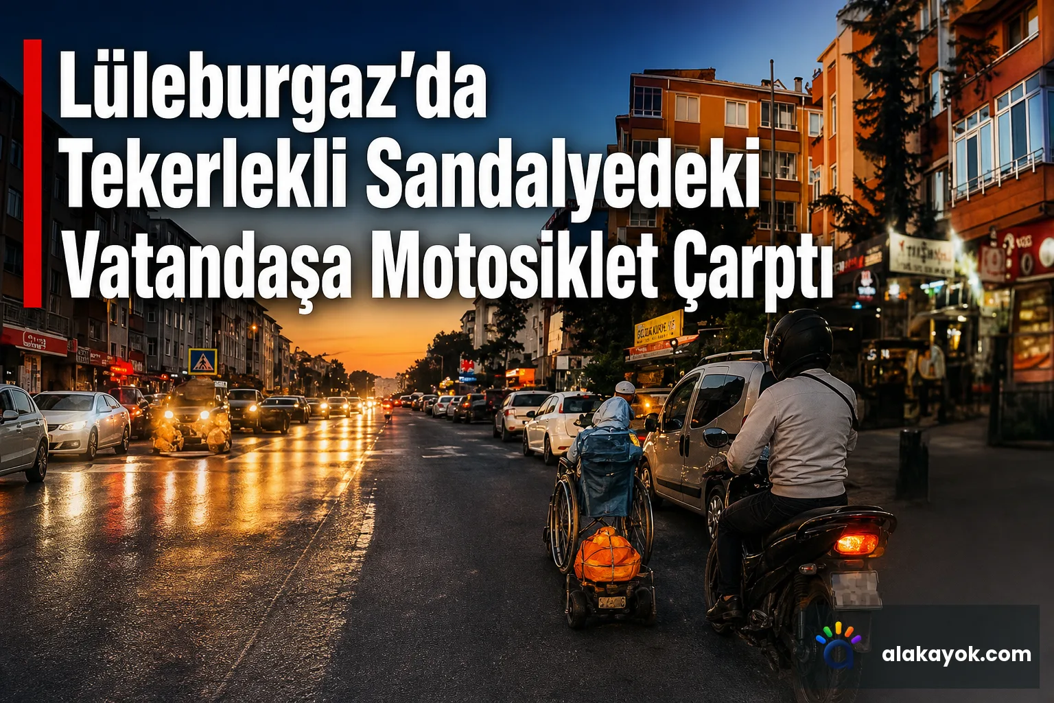 Lüleburgaz'da Tekerlekli Sandalyedeki Vatandaşa Motosiklet Çarptı