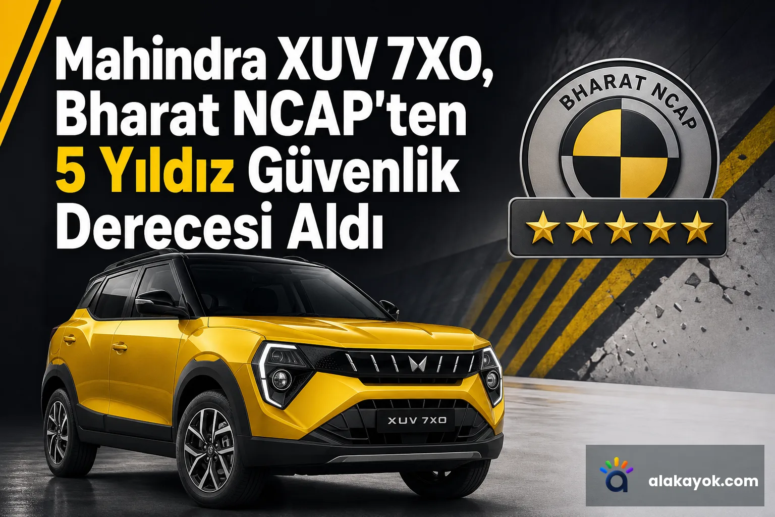 Mahindra XUV 7XO, Bharat NCAP'ten 5 Yıldız Güvenlik Derecesi Aldı